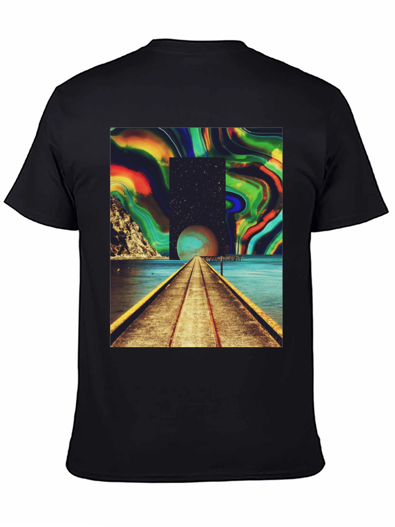 Surreal Pathway Graphic Tee - Unisex Black T-Shirt