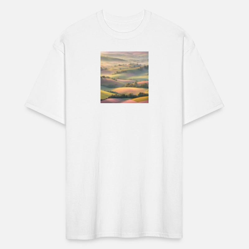 Pastel Rolling Hills Landscape