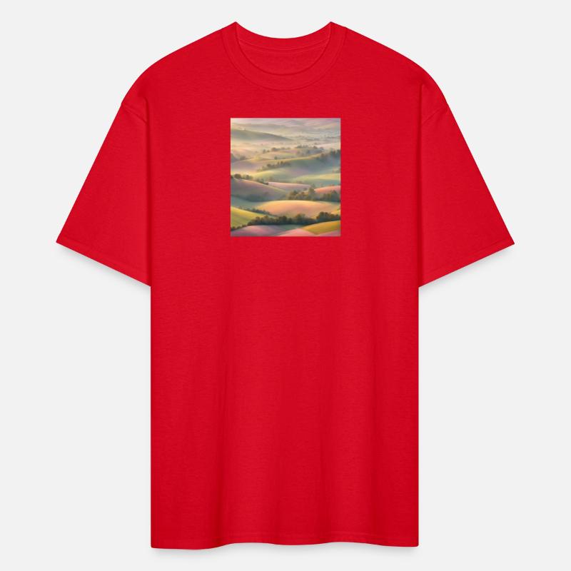 Pastel Rolling Hills Landscape