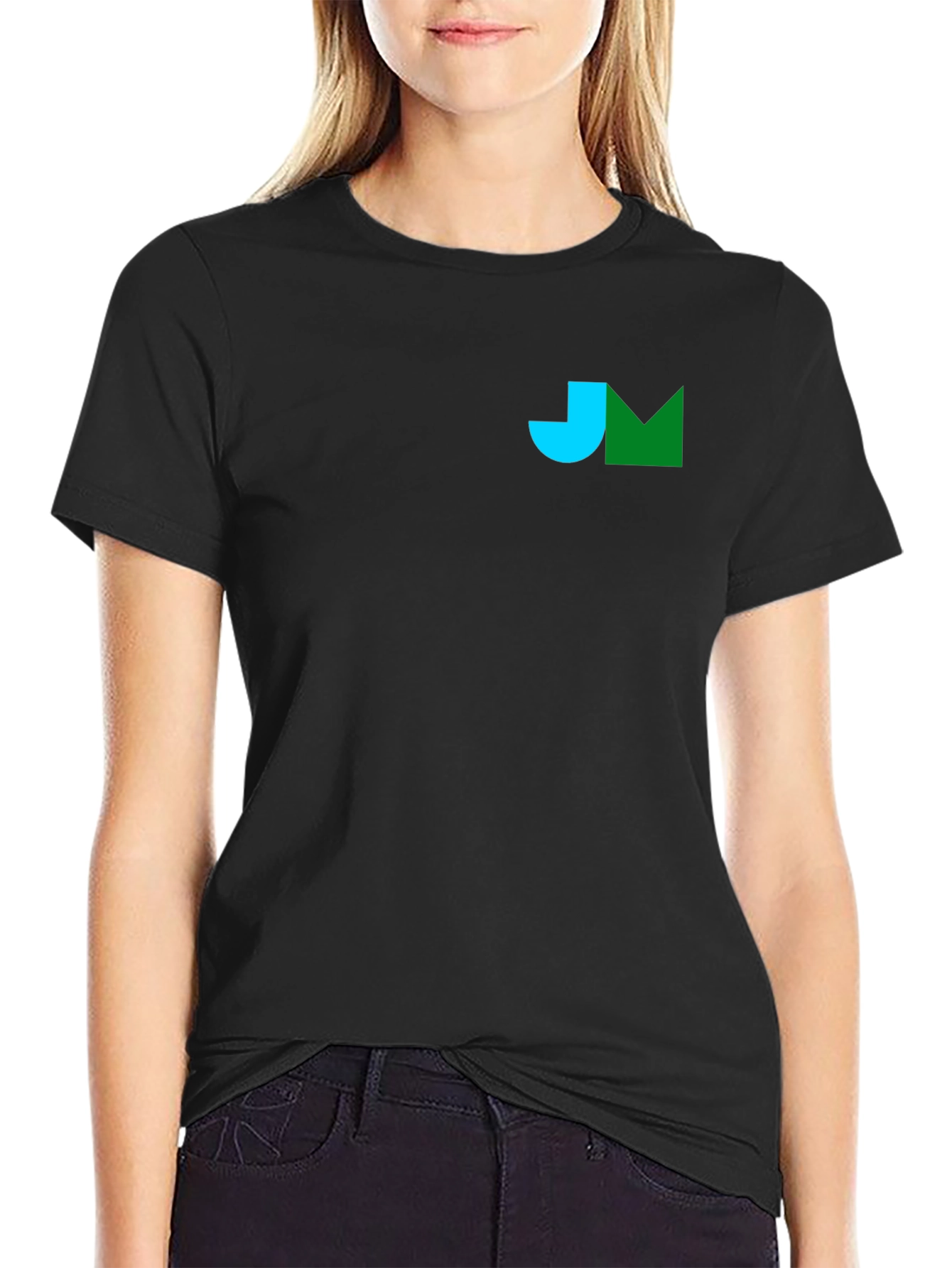 Modern Black T-Shirt with Geometric Logo