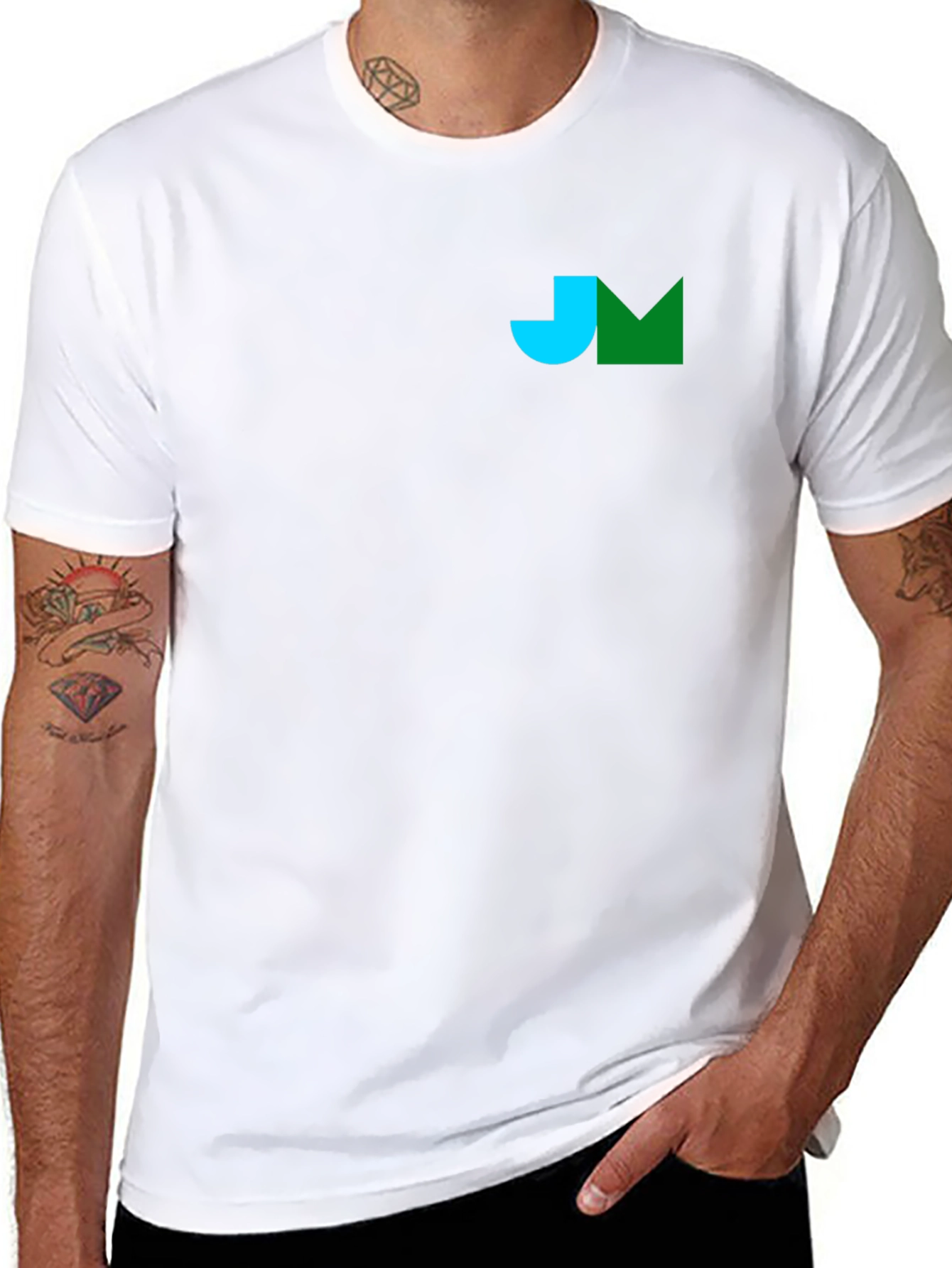 Modern Black T-Shirt with Geometric Logo