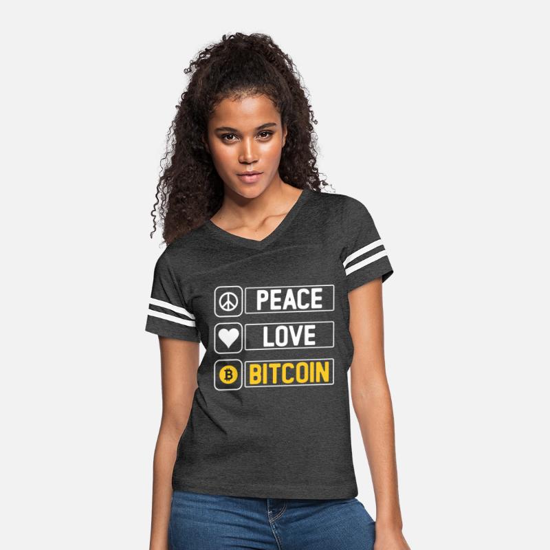 Peace love bitcoin flat contrast texts symbols