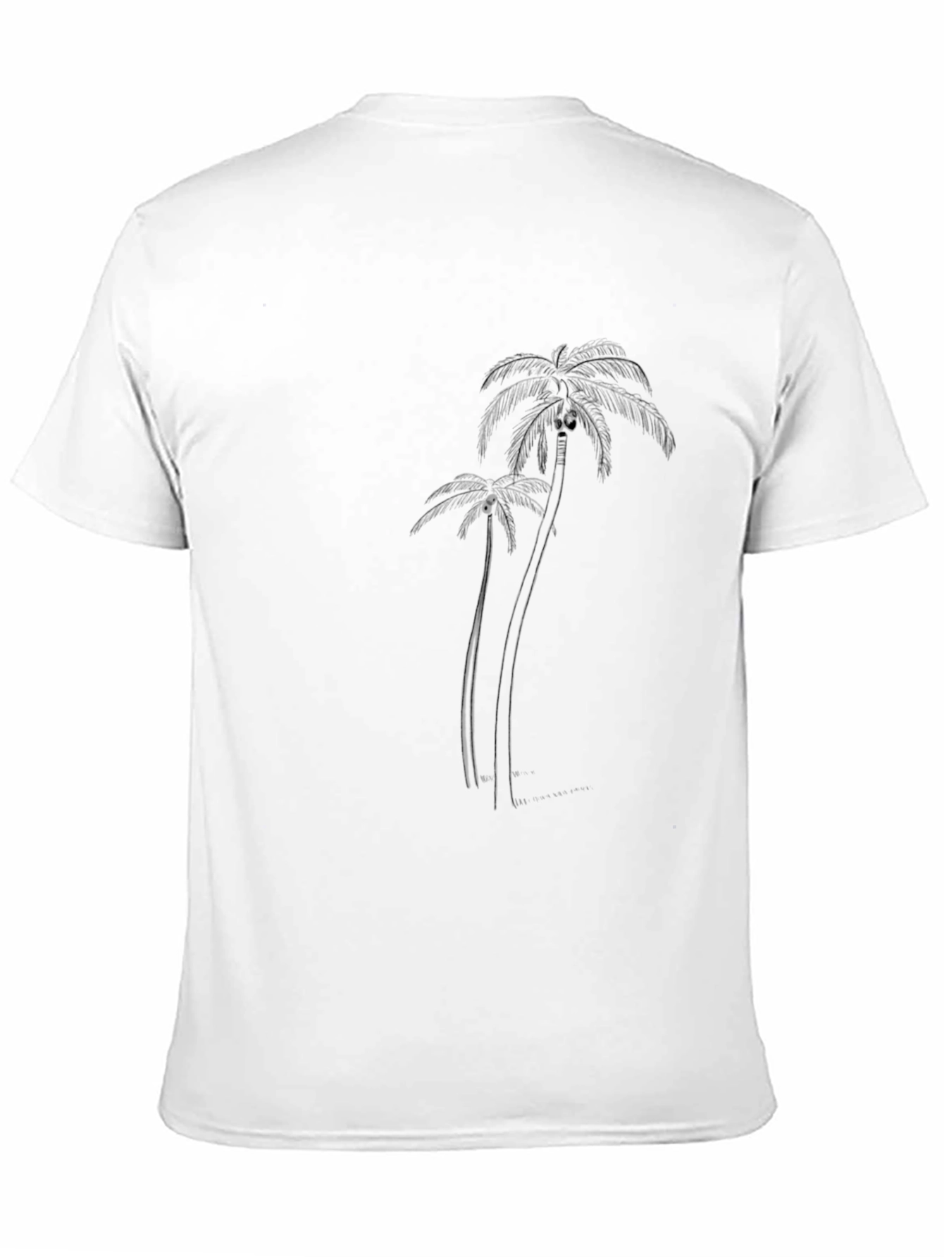 Palm Tree Graphic Tee - Black Cotton T-Shirt