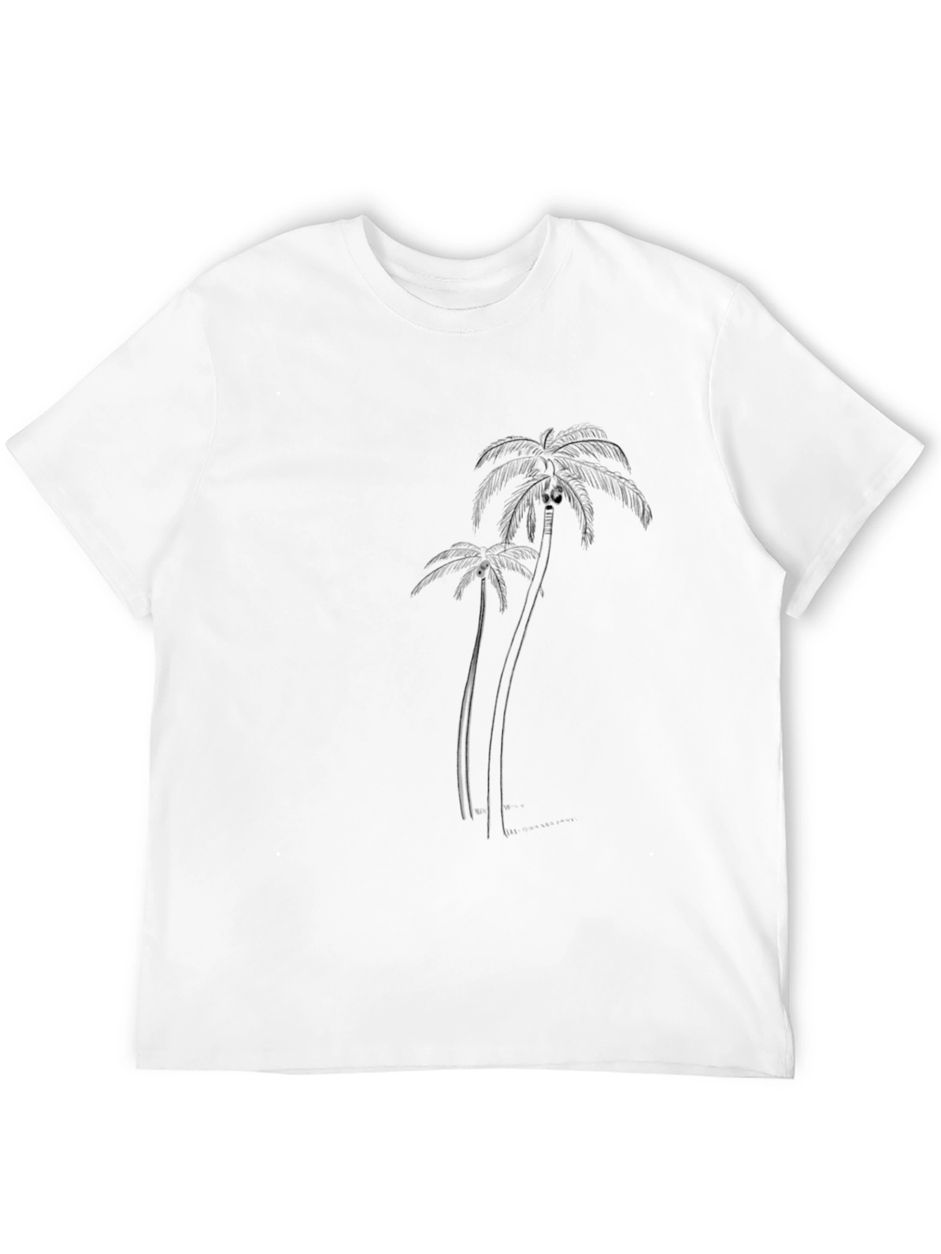 Palm Tree Graphic Tee - Black Cotton T-Shirt