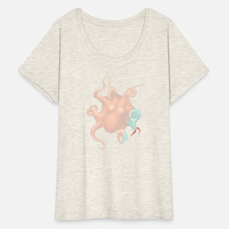 Pink, Blue and Orange Octopus, Sealife, Beach