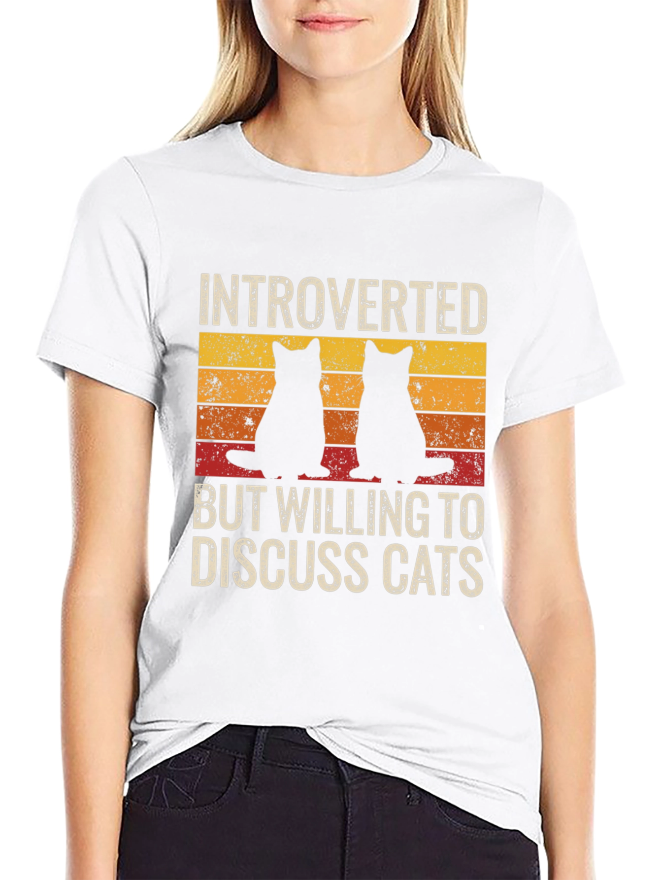 Introverted Cat Lover T-Shirt - Novelty Design