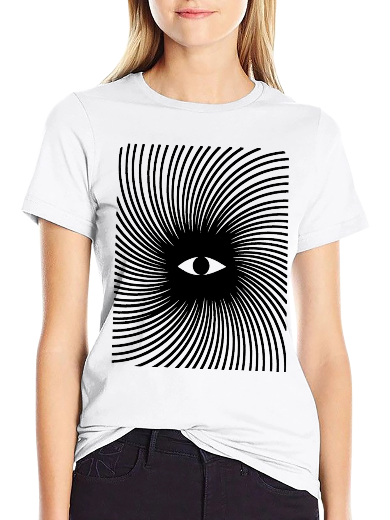 Hypnotic Eye Spiral Black T-Shirt