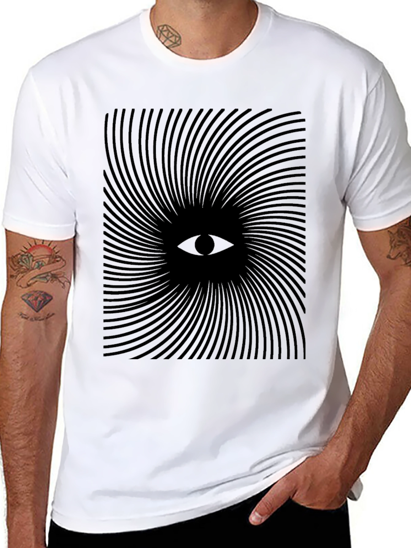 Hypnotic Eye Spiral Black T-Shirt