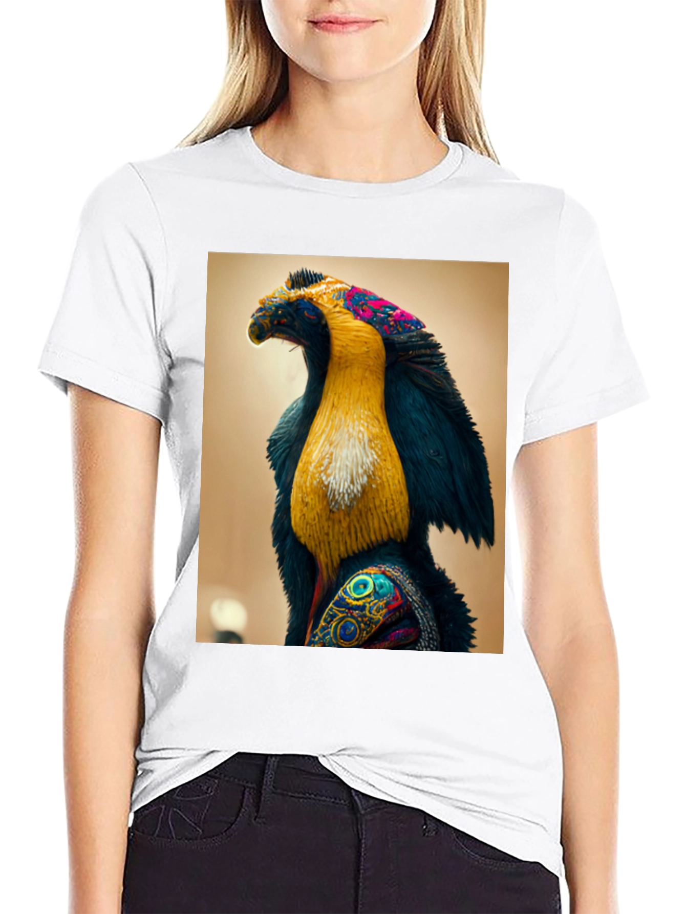 Abstract Bird Graphic Tee - Unique Design