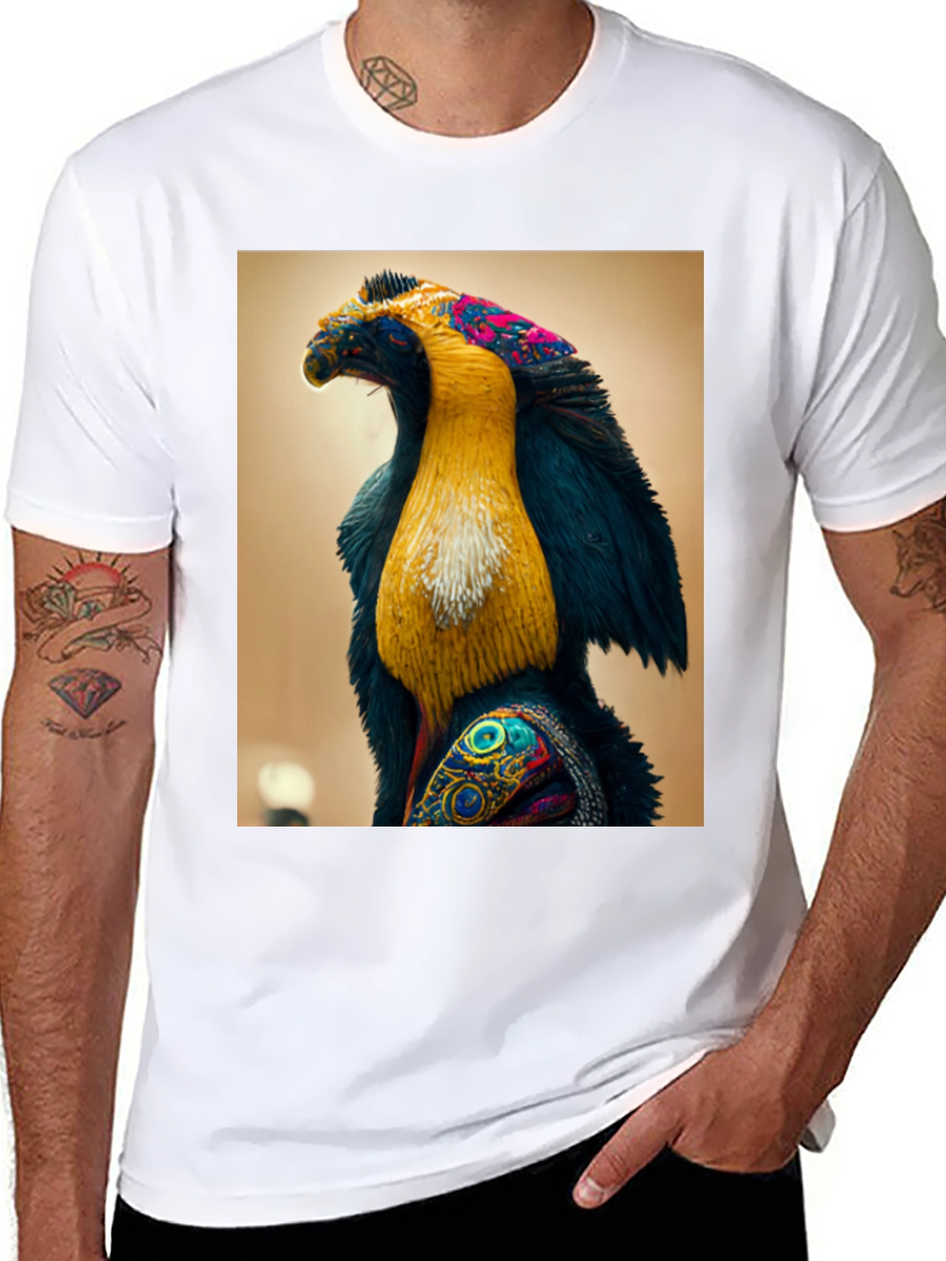 Abstract Bird Graphic Tee - Unique Design