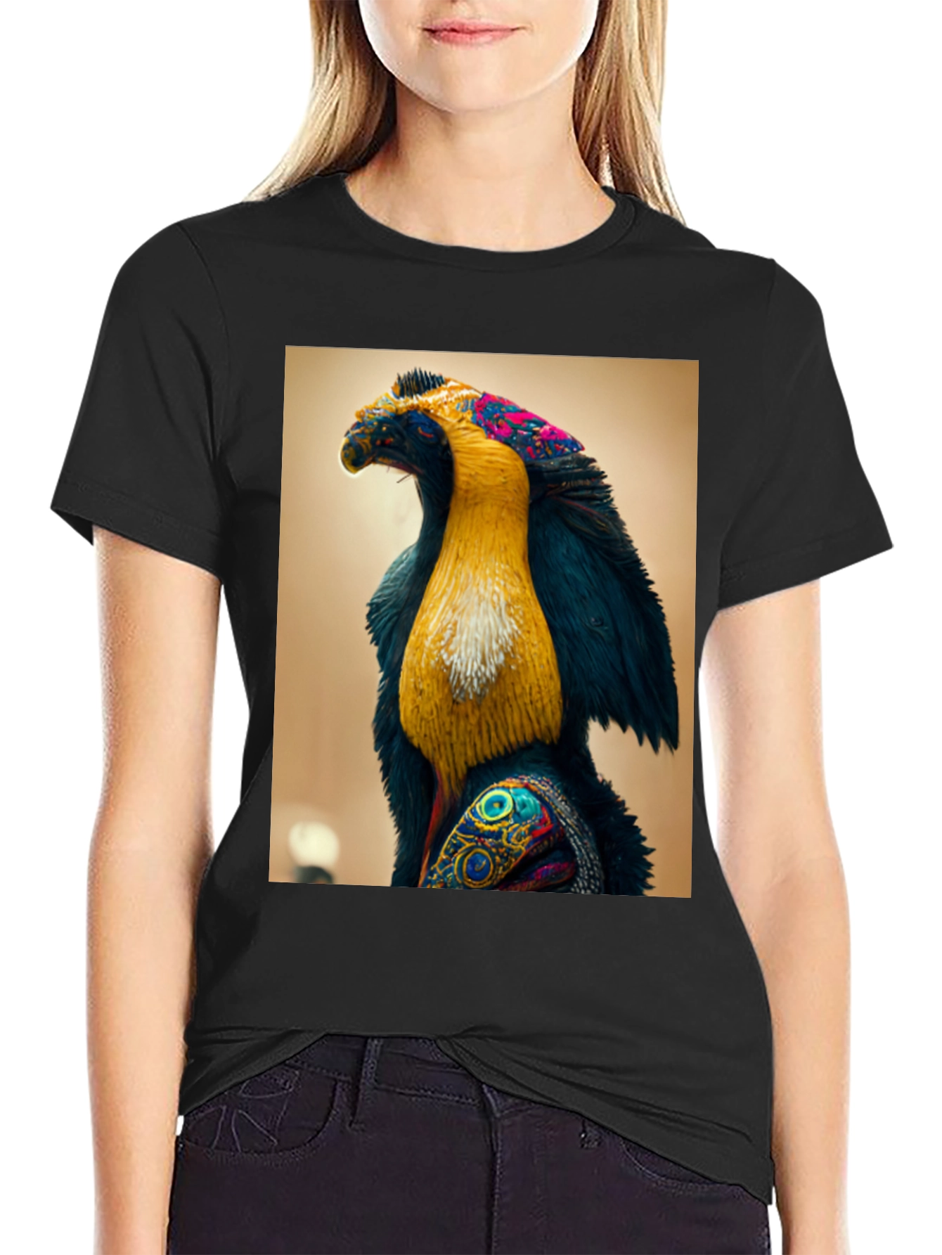 Abstract Bird Graphic Tee - Unique Design