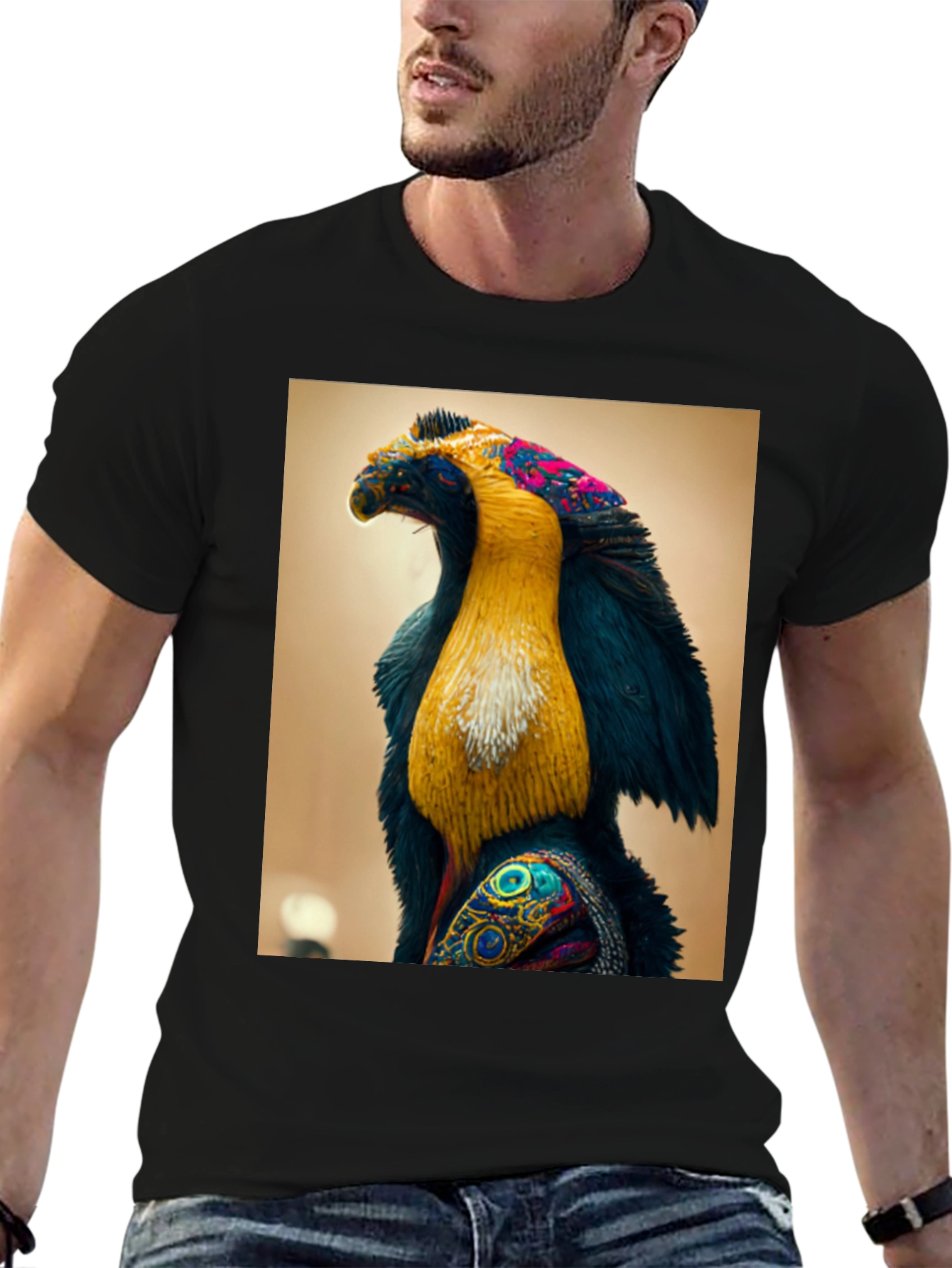 Abstract Bird Graphic Tee - Unique Design