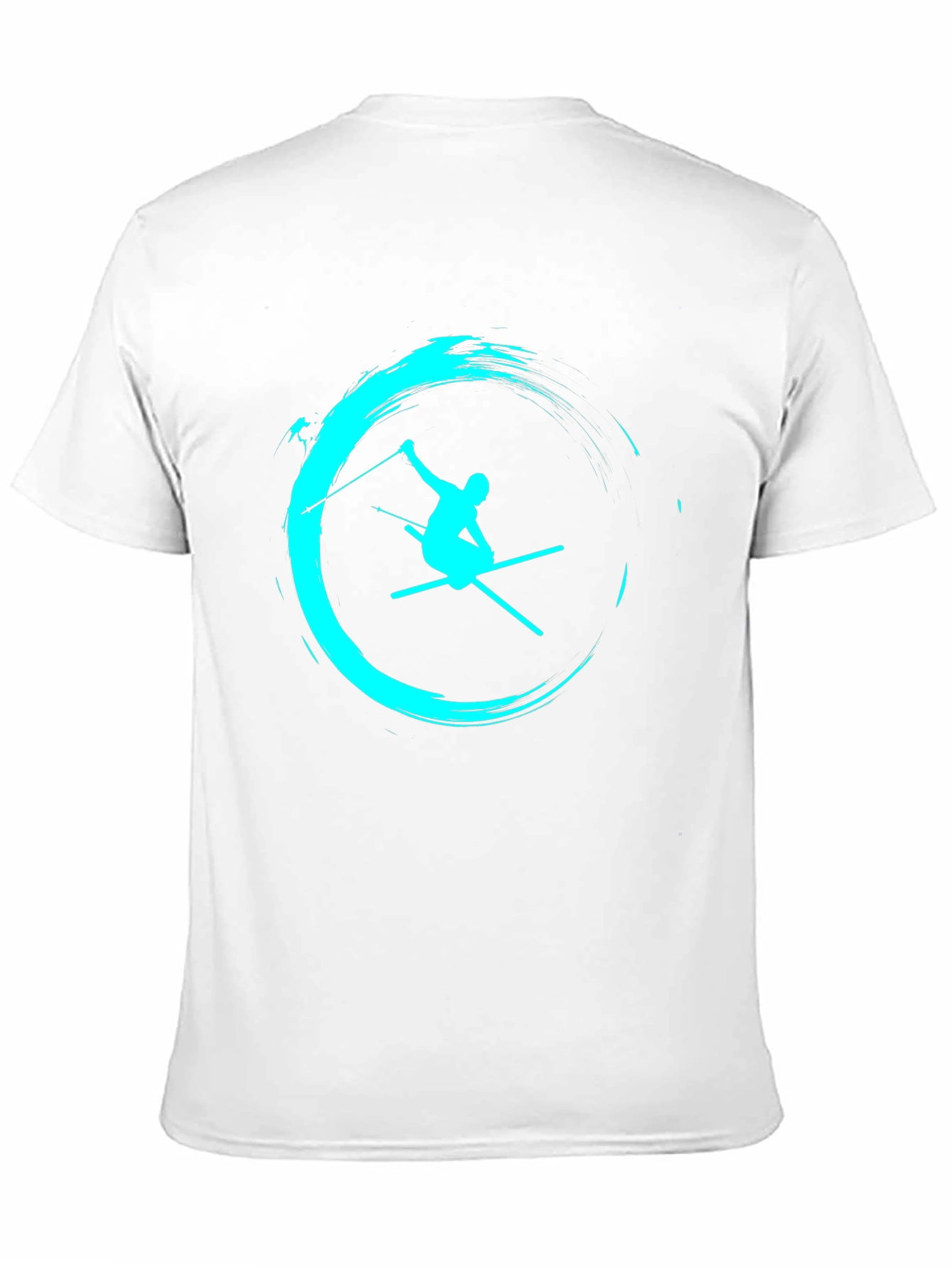 Ski Silhouette Graphic Tee - Black Cotton T-Shirt