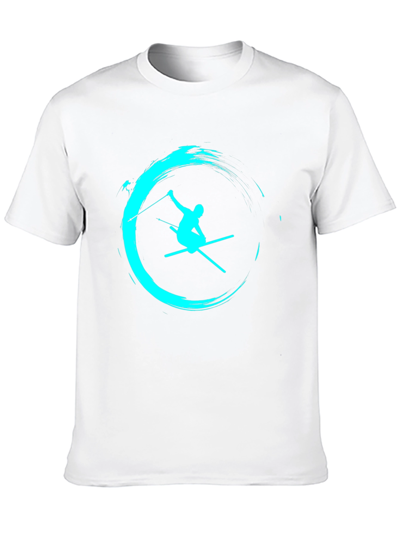 Ski Silhouette Graphic Tee - Black Cotton T-Shirt