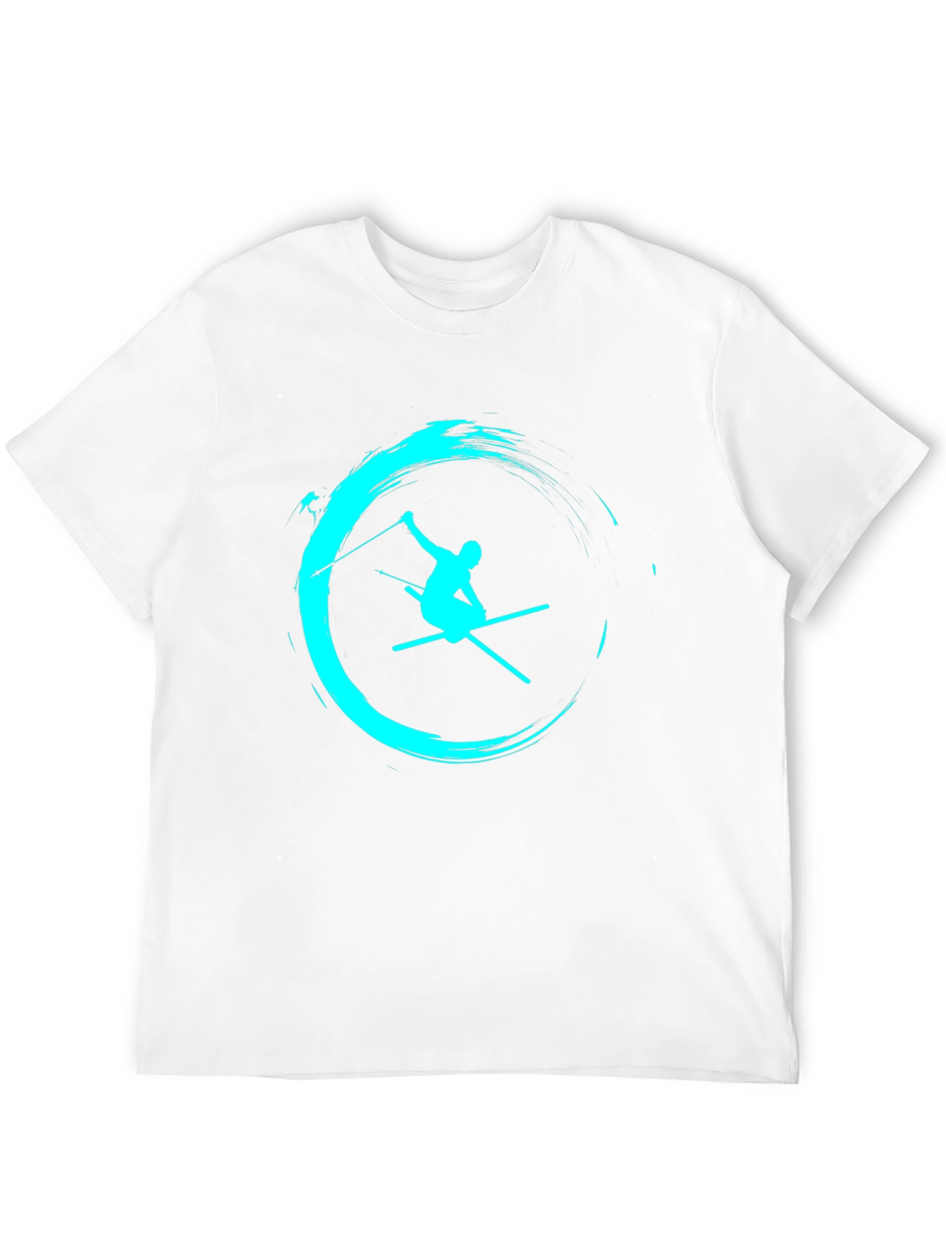 Ski Silhouette Graphic Tee - Black Cotton T-Shirt