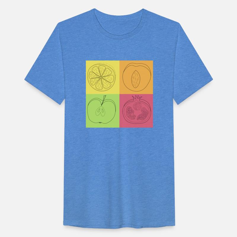 Pop art apple lemon peach and pomegranate
