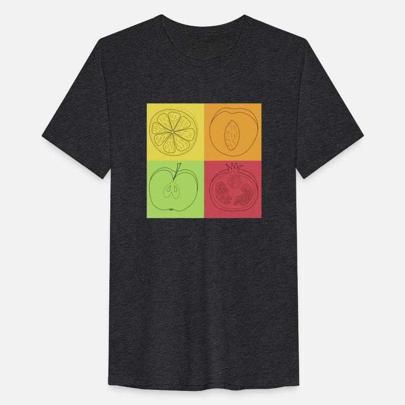 Pop art apple lemon peach and pomegranate