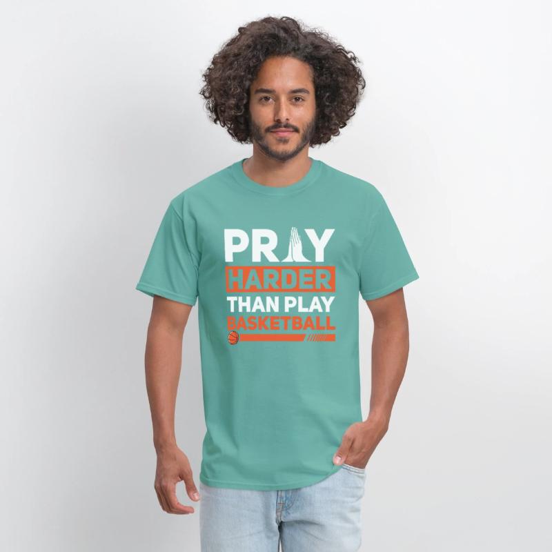 Pray Harder Than Play Basketball Sports Christian