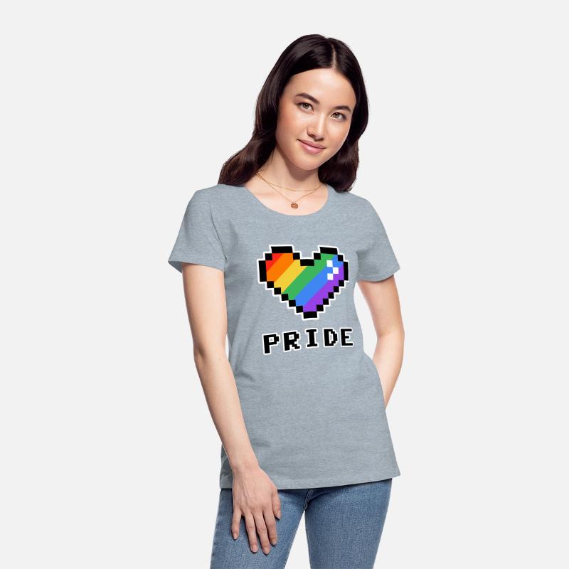 Pride Pixel heart rainbow colored LGBTQ