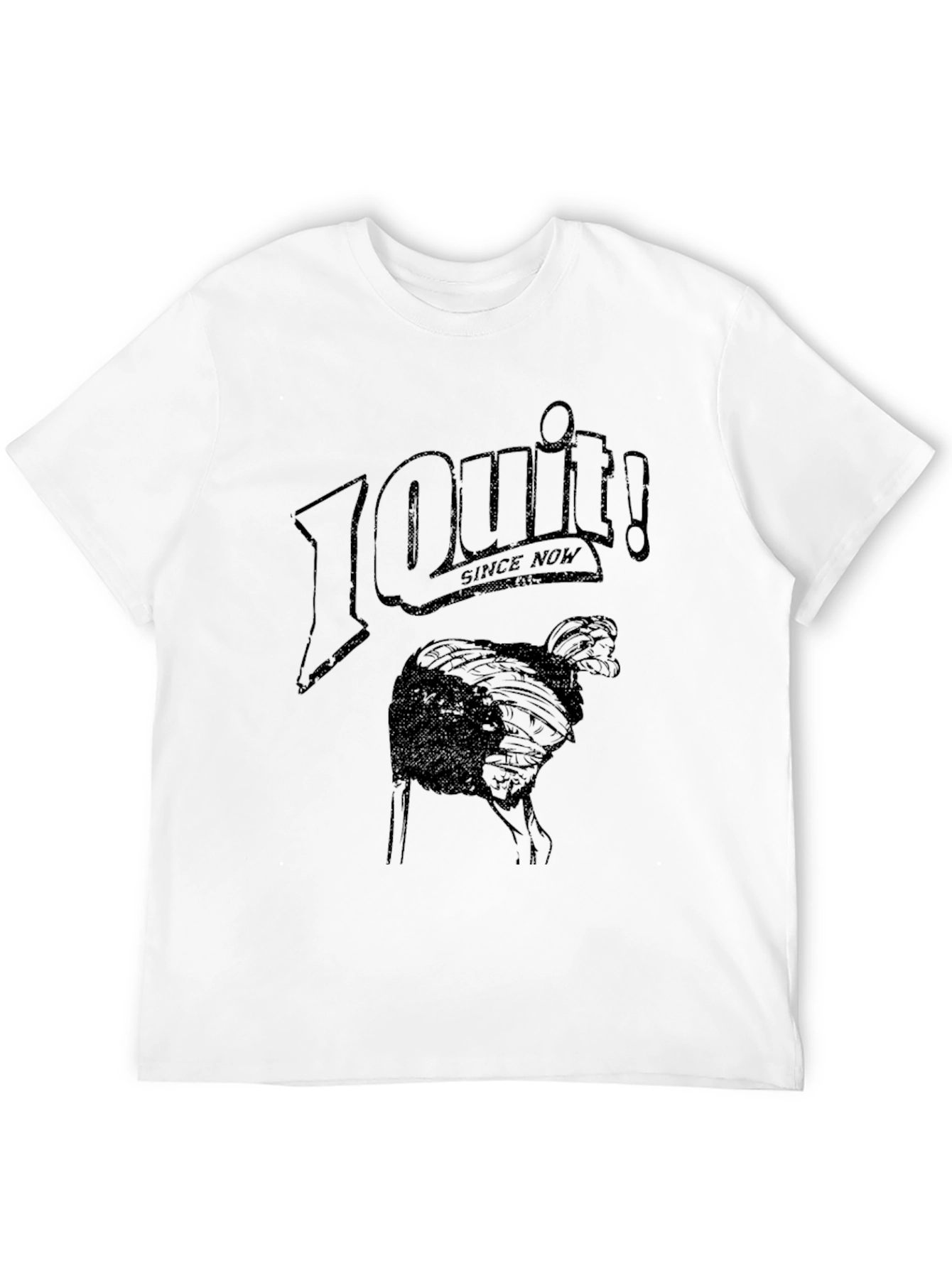 I Quit! Ostrich Graphic Black T-Shirt