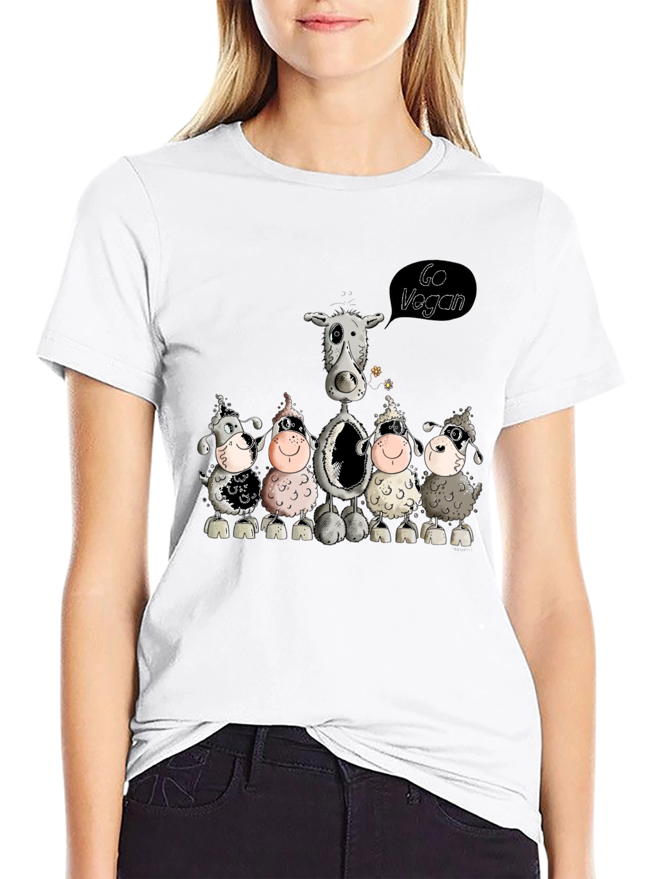 Go Vegan Sheep Tee - Animal Lover Shirt
