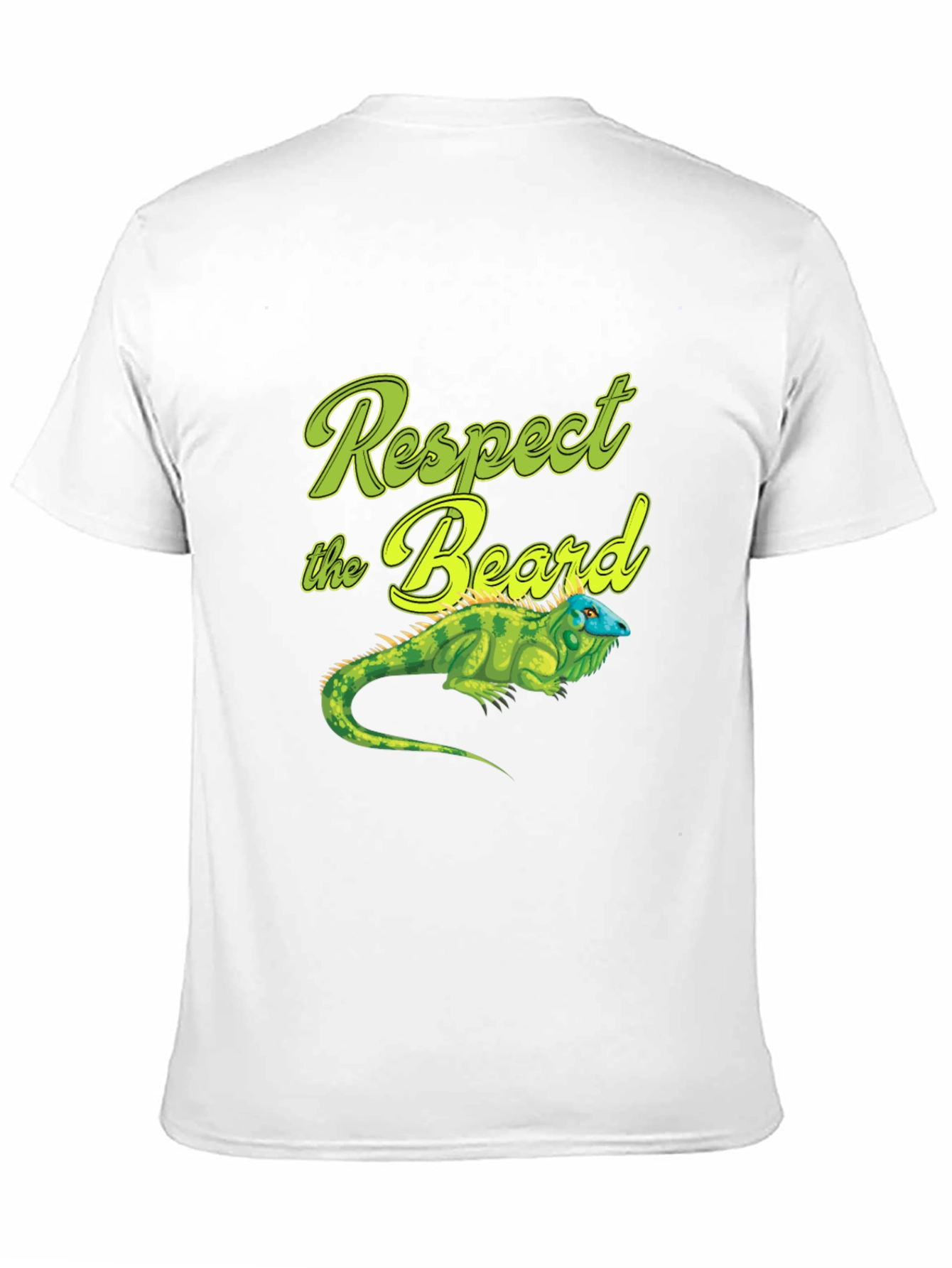 Respect the Beard T-Shirt with Iguana Graphic
