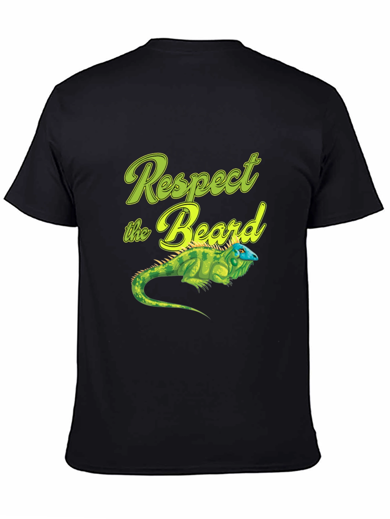 Respect the Beard T-Shirt with Iguana Graphic