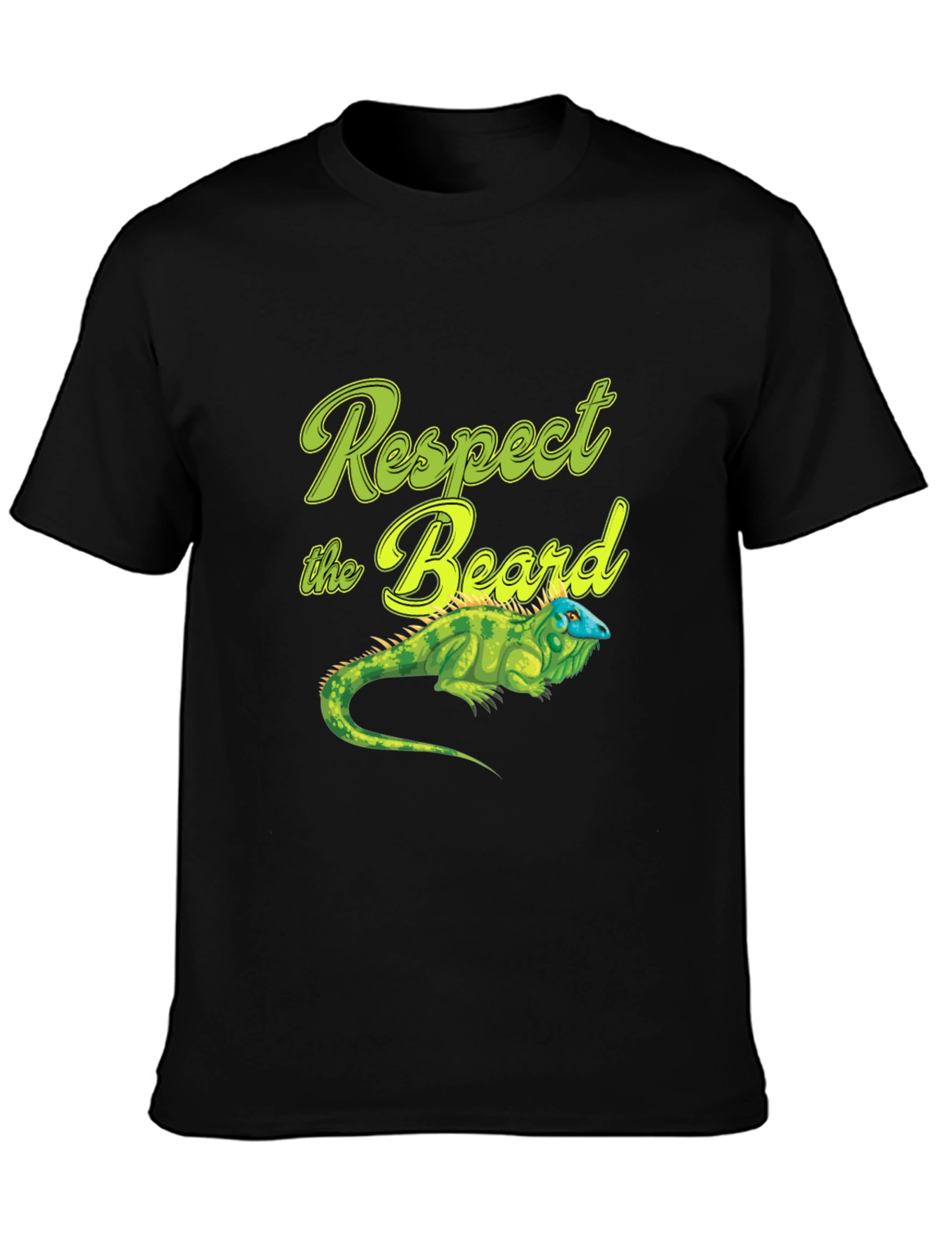 Respect the Beard T-Shirt with Iguana Graphic