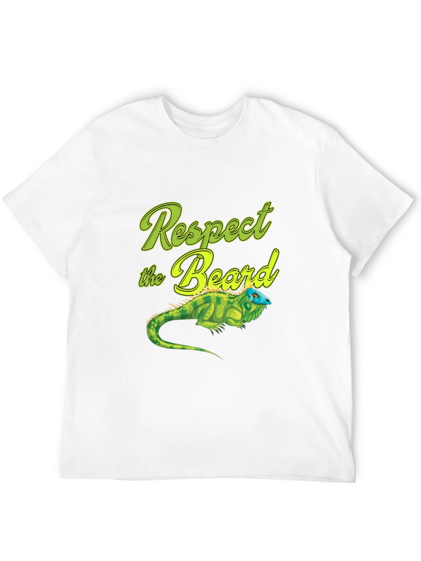 Respect the Beard T-Shirt with Iguana Graphic