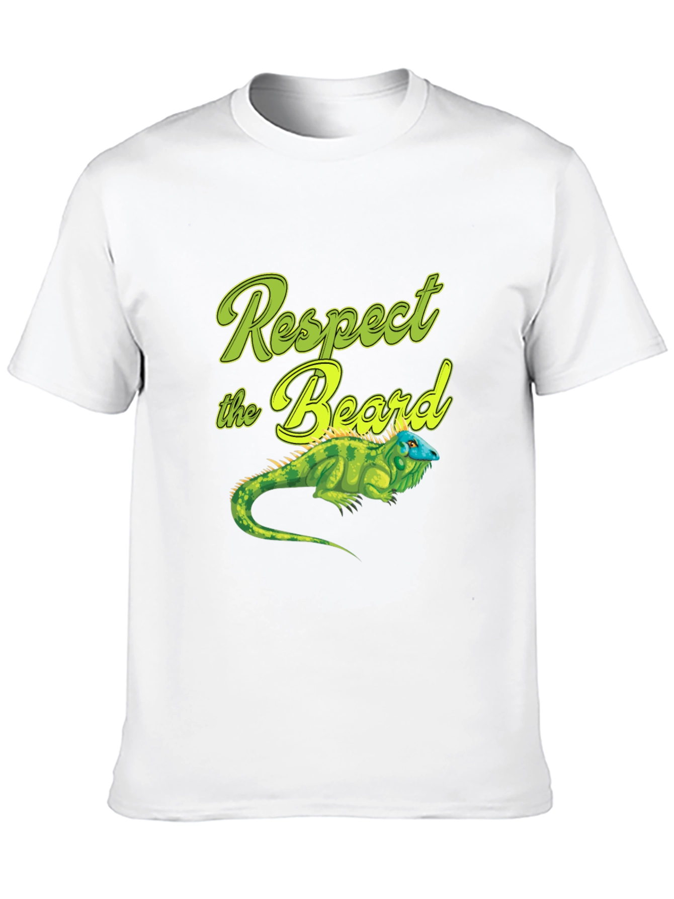 Respect the Beard T-Shirt with Iguana Graphic