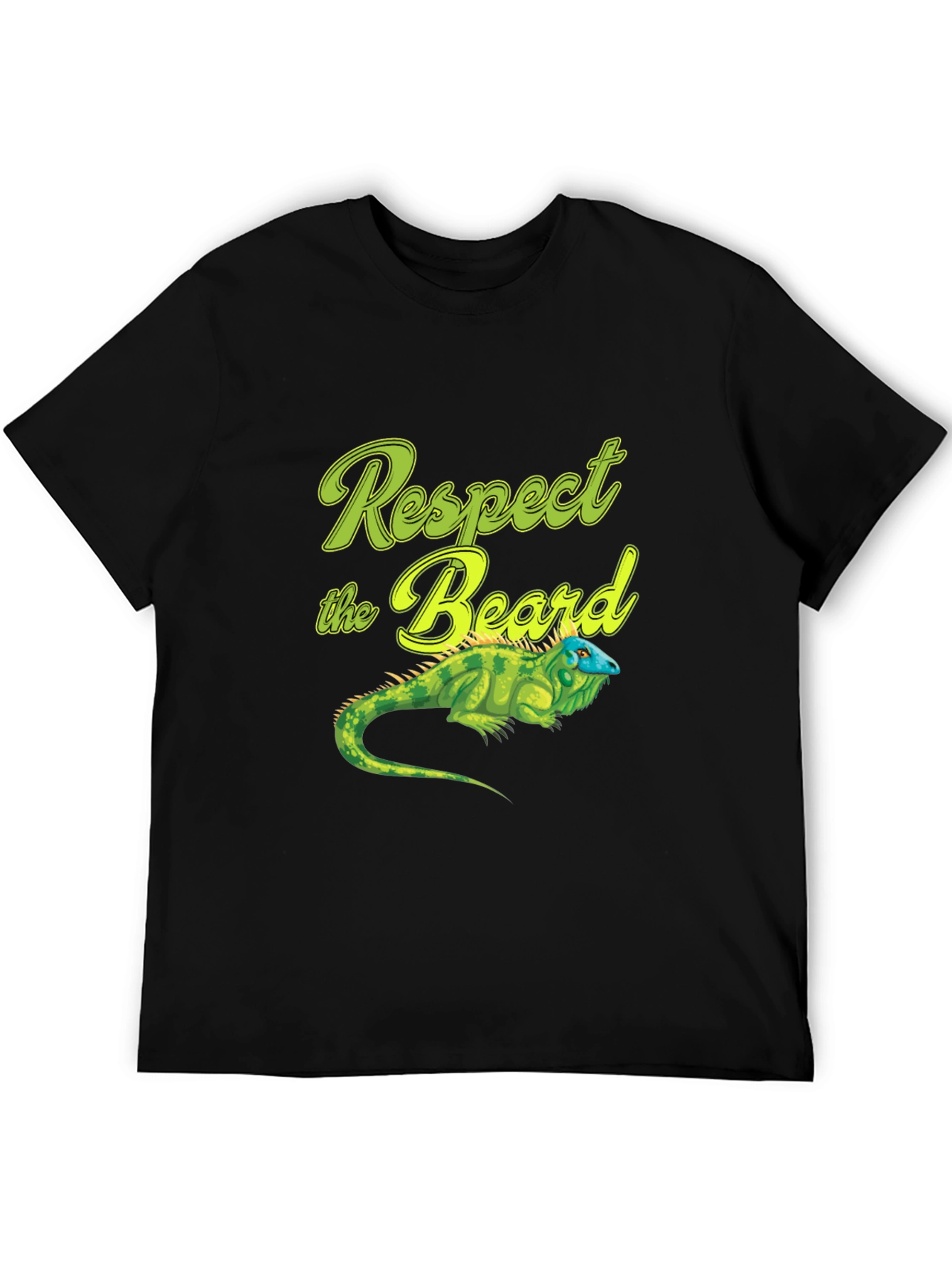 Respect the Beard T-Shirt with Iguana Graphic