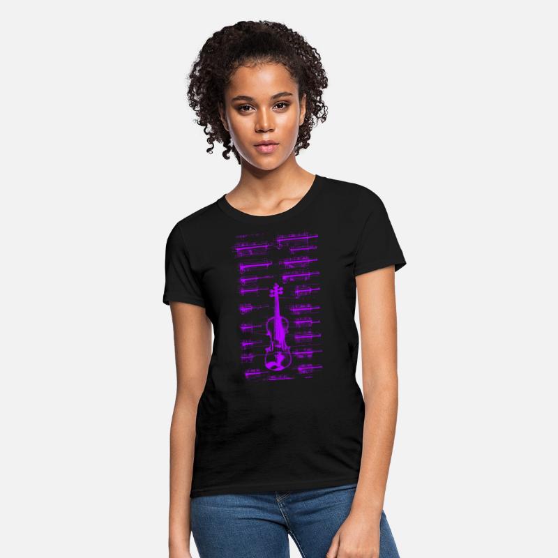 Purple Violin Da Vinci Style Blueprint Sketch