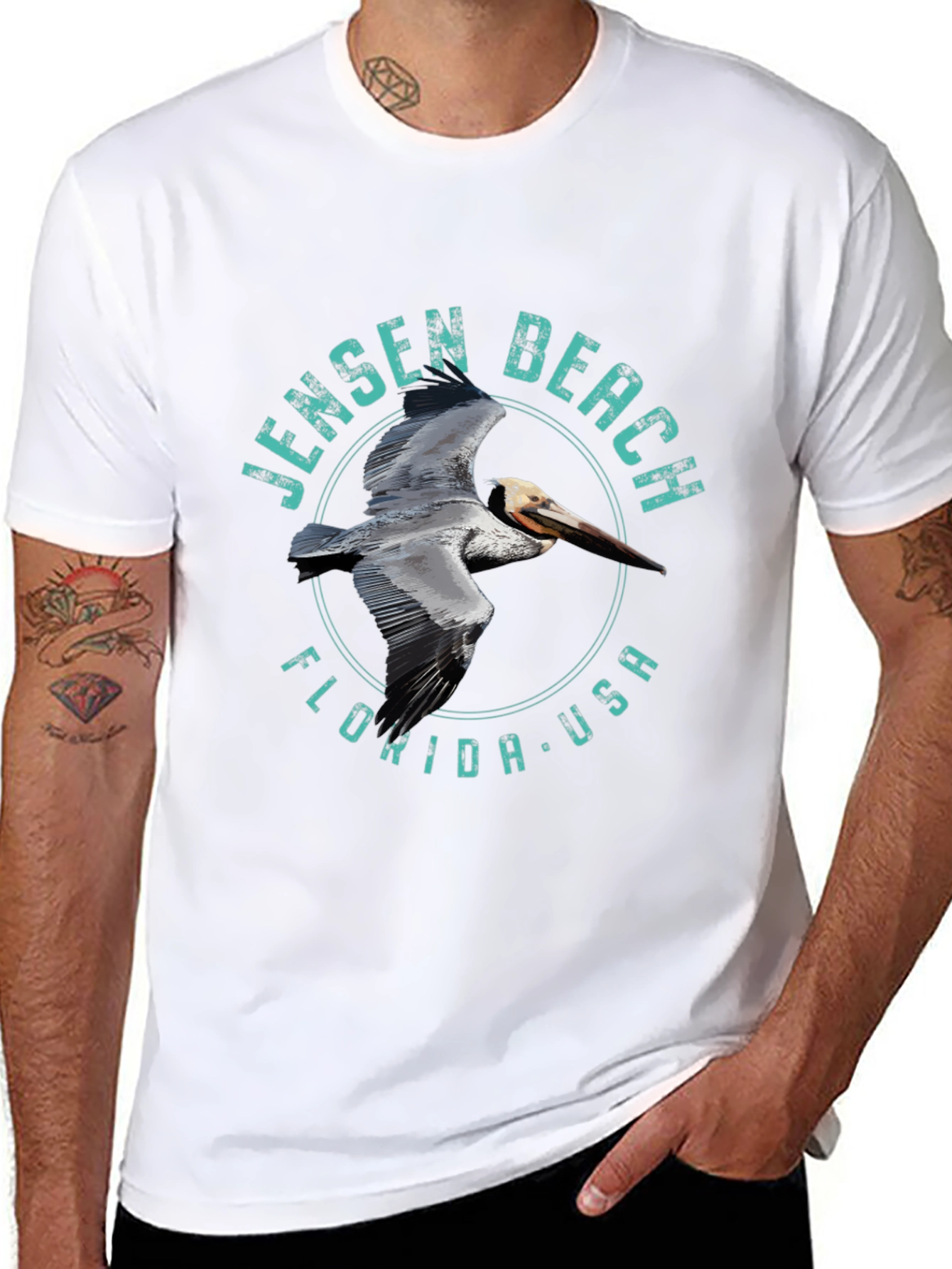 Jensen Beach Florida Pelican Graphic Tee