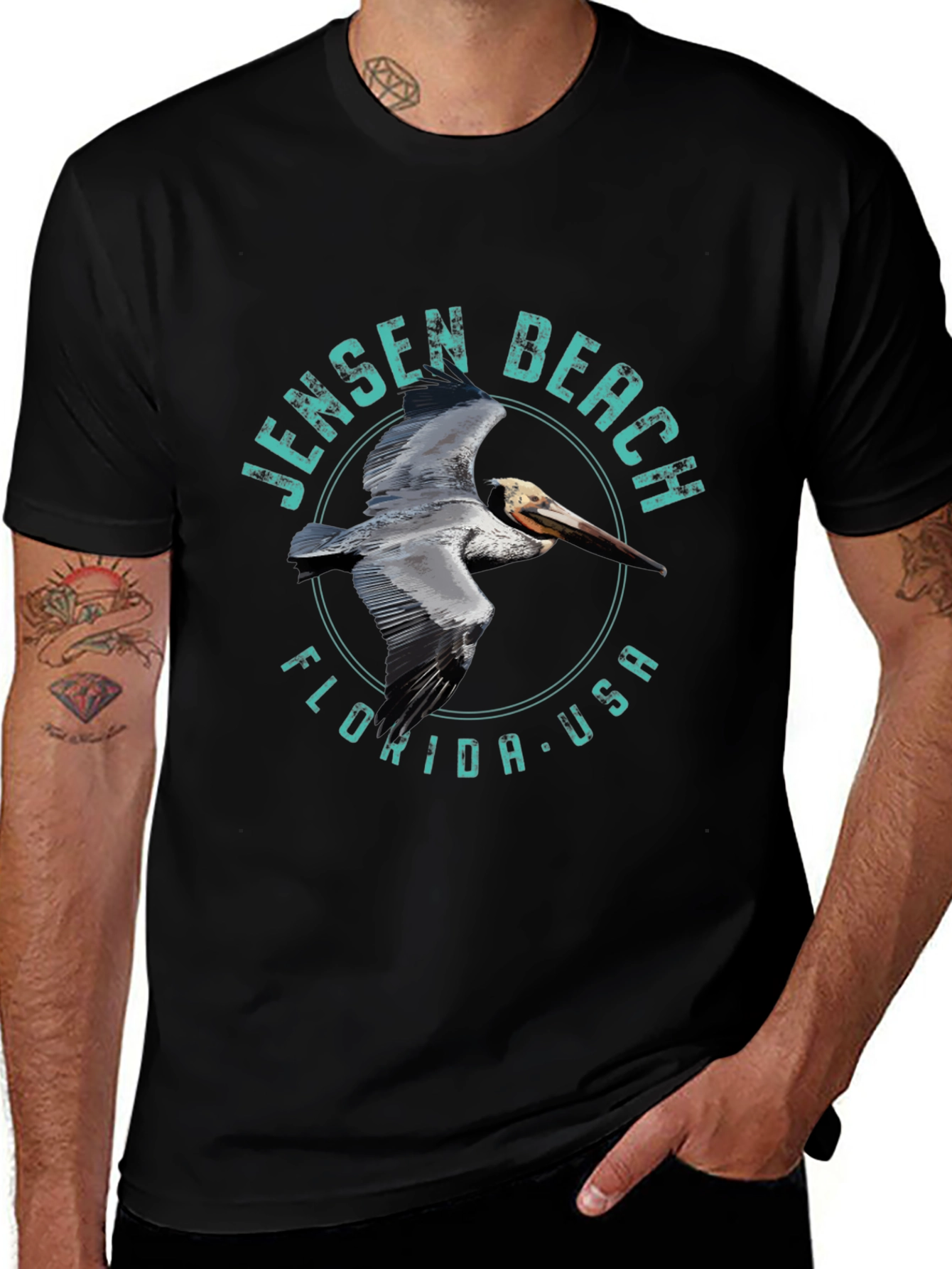 Jensen Beach Florida Pelican Graphic Tee