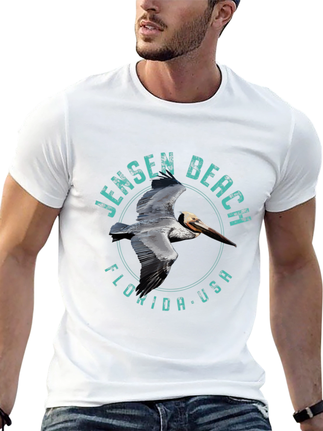 Jensen Beach Florida Pelican Graphic Tee