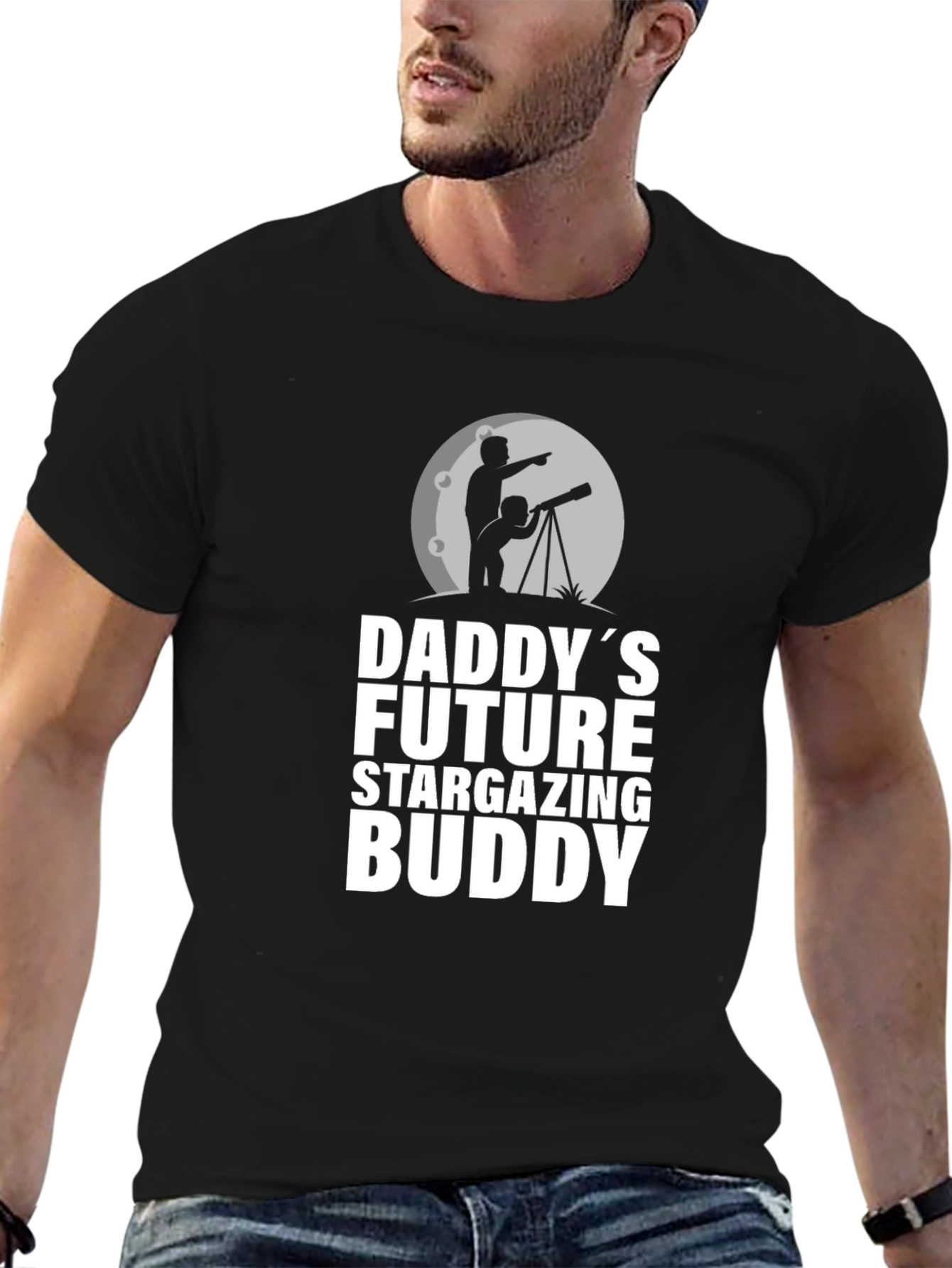 Daddys Future Stargazing Buddy Black T-Shirt