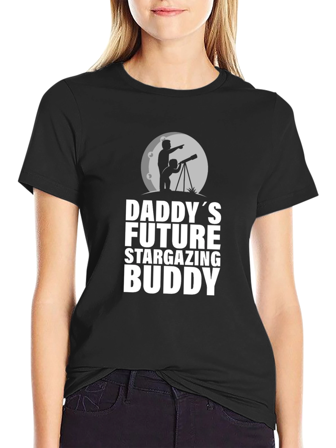 Daddys Future Stargazing Buddy Black T-Shirt