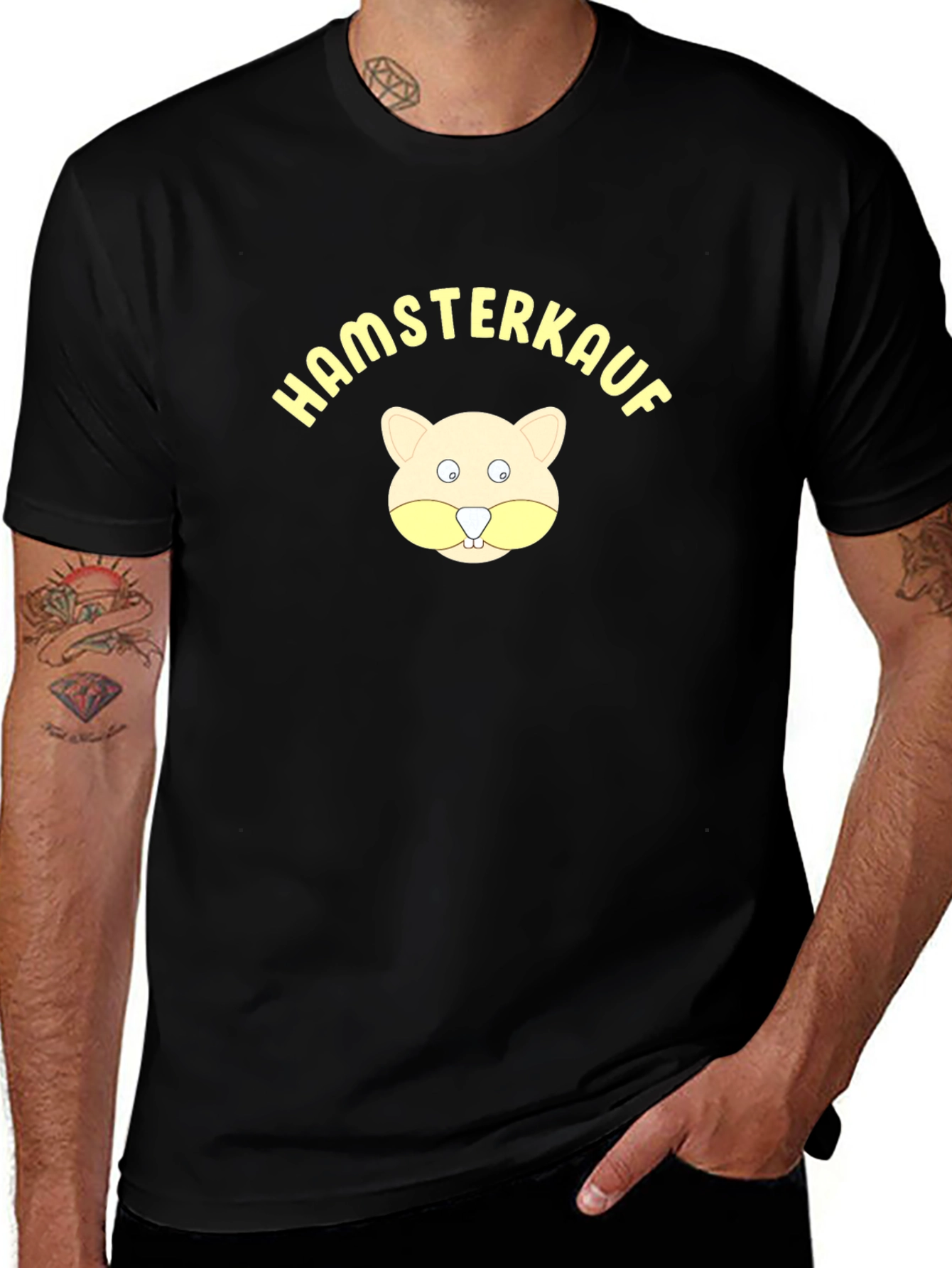 Hamsterkauf Graphic Tee - Black Cotton T-Shirt