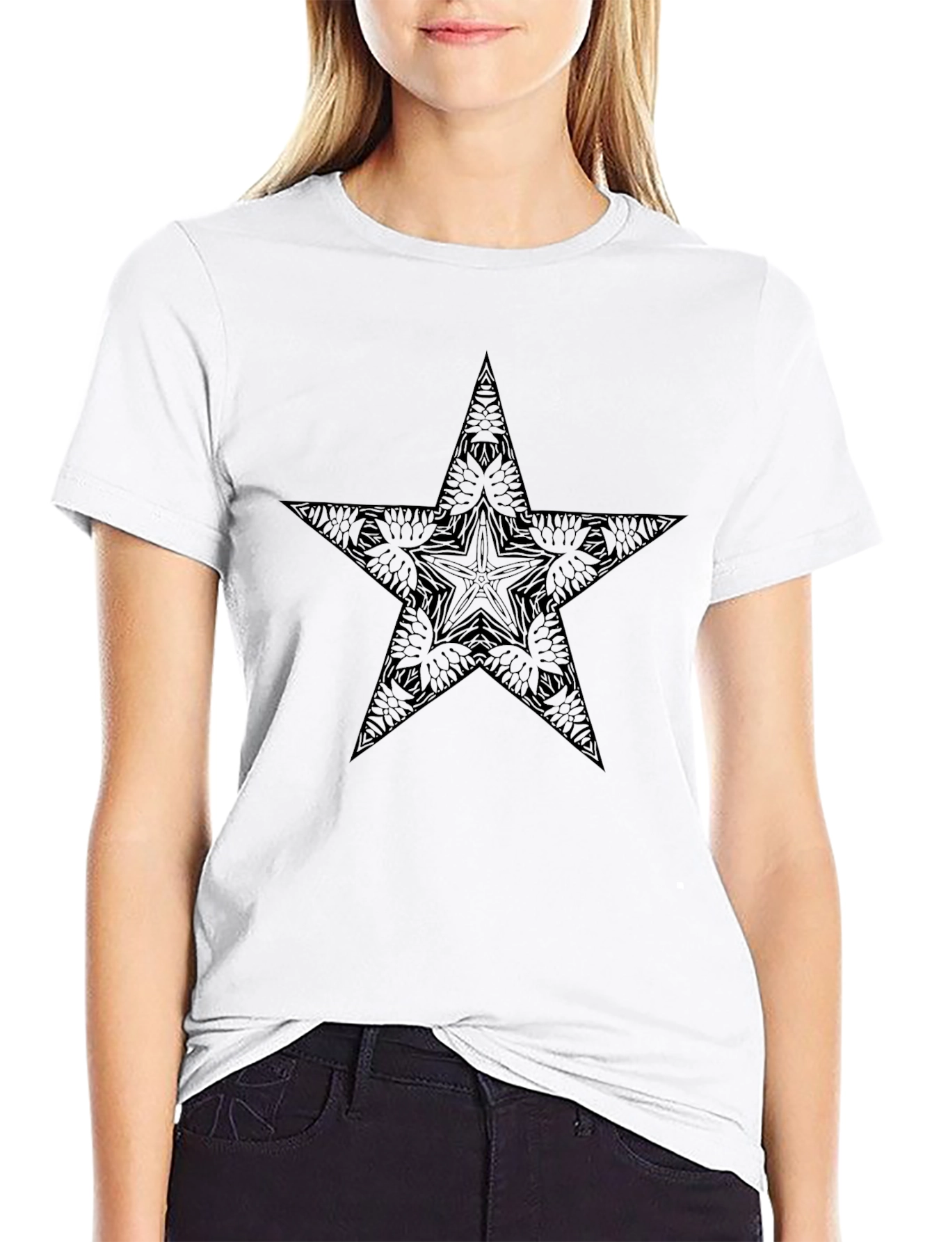Mens Black Star Graphic Tee - Stylish & Unique