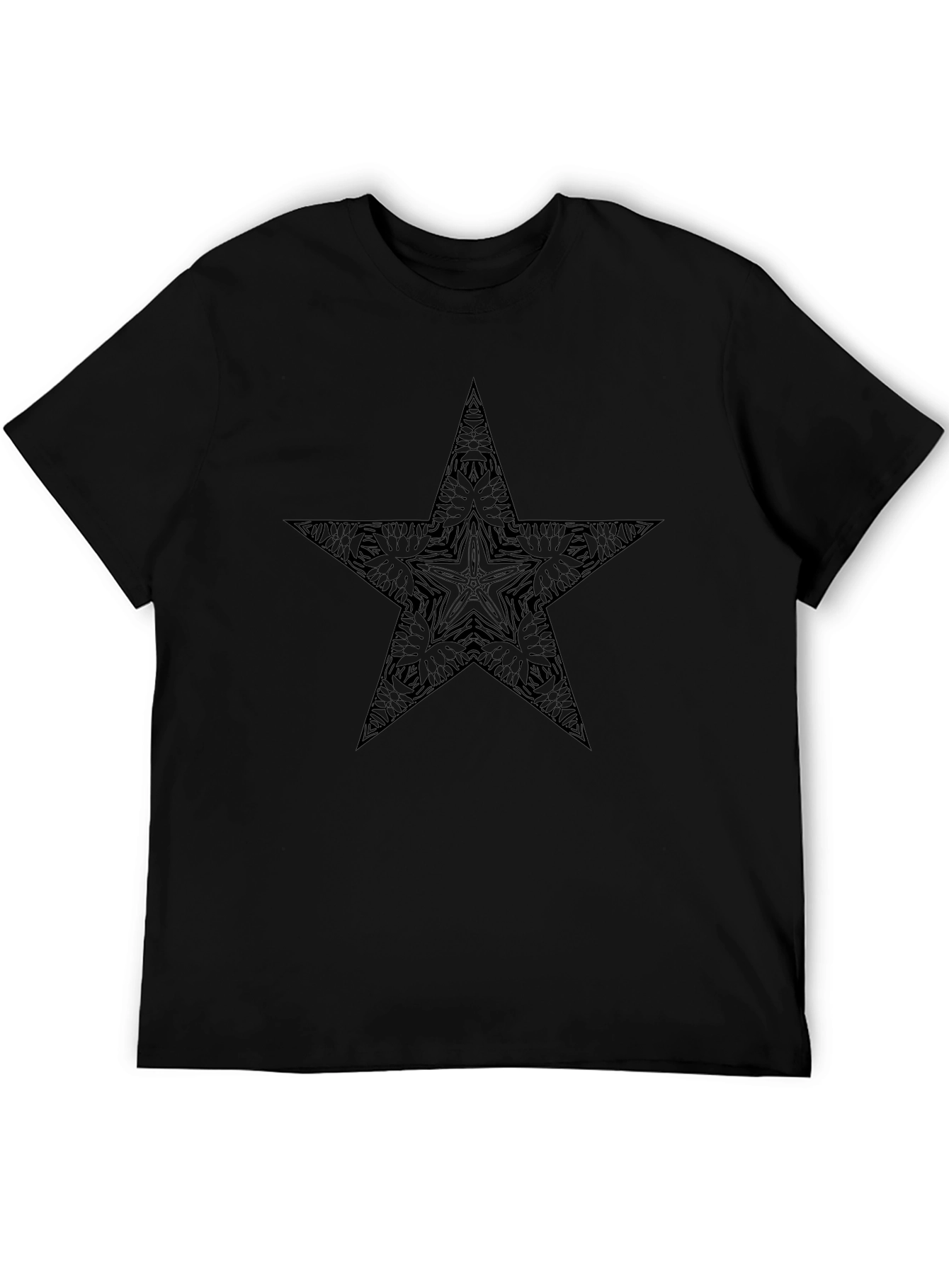 Mens Black Star Graphic Tee - Stylish & Unique