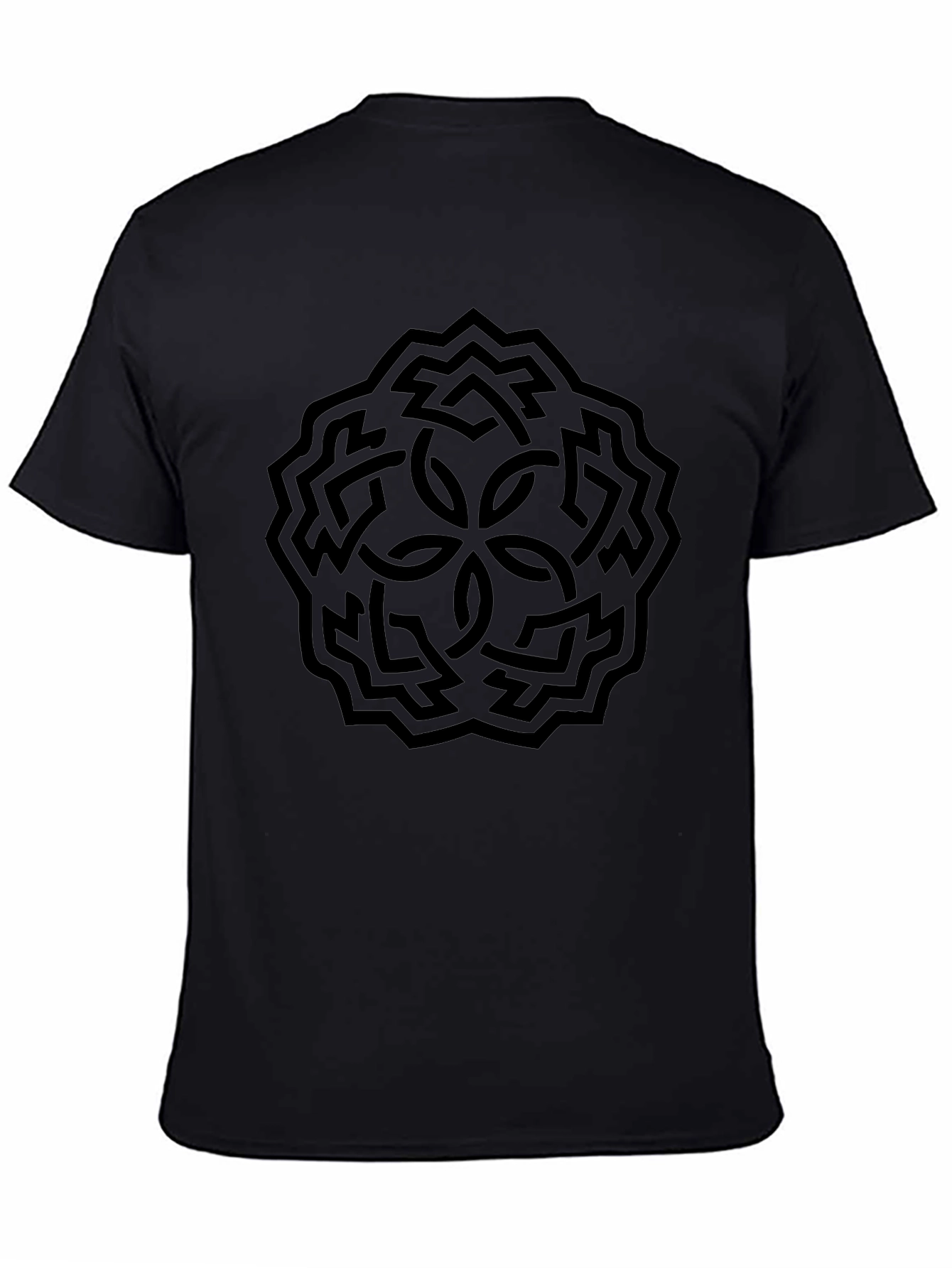 Black Celtic Knot T-Shirt: Stylish Geometric Design