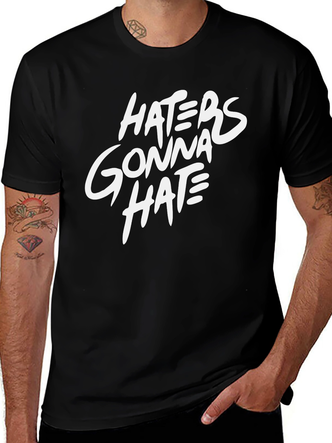 Haters Gonna Hate Black Graphic Tee Shirt