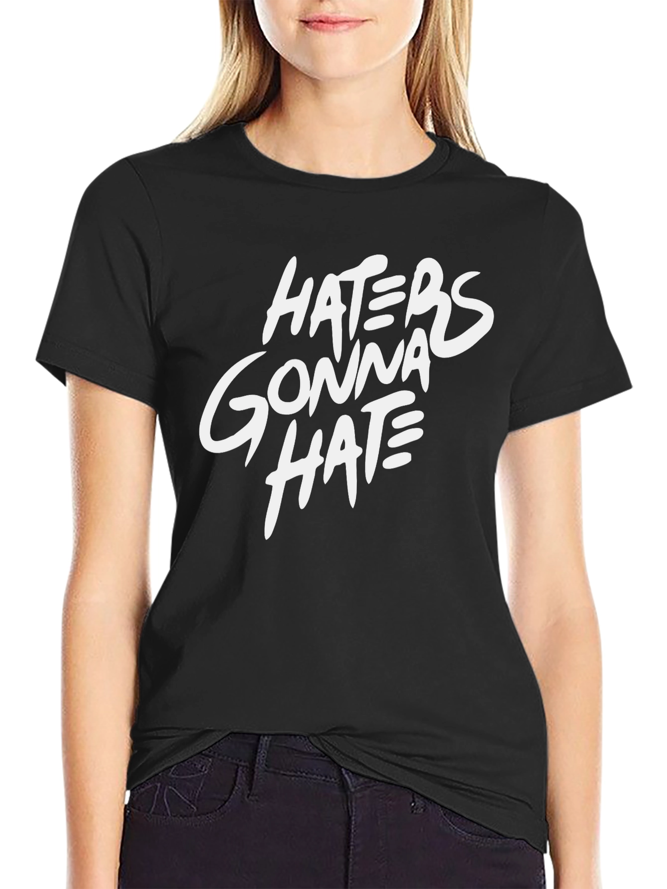 Haters Gonna Hate Black Graphic Tee Shirt
