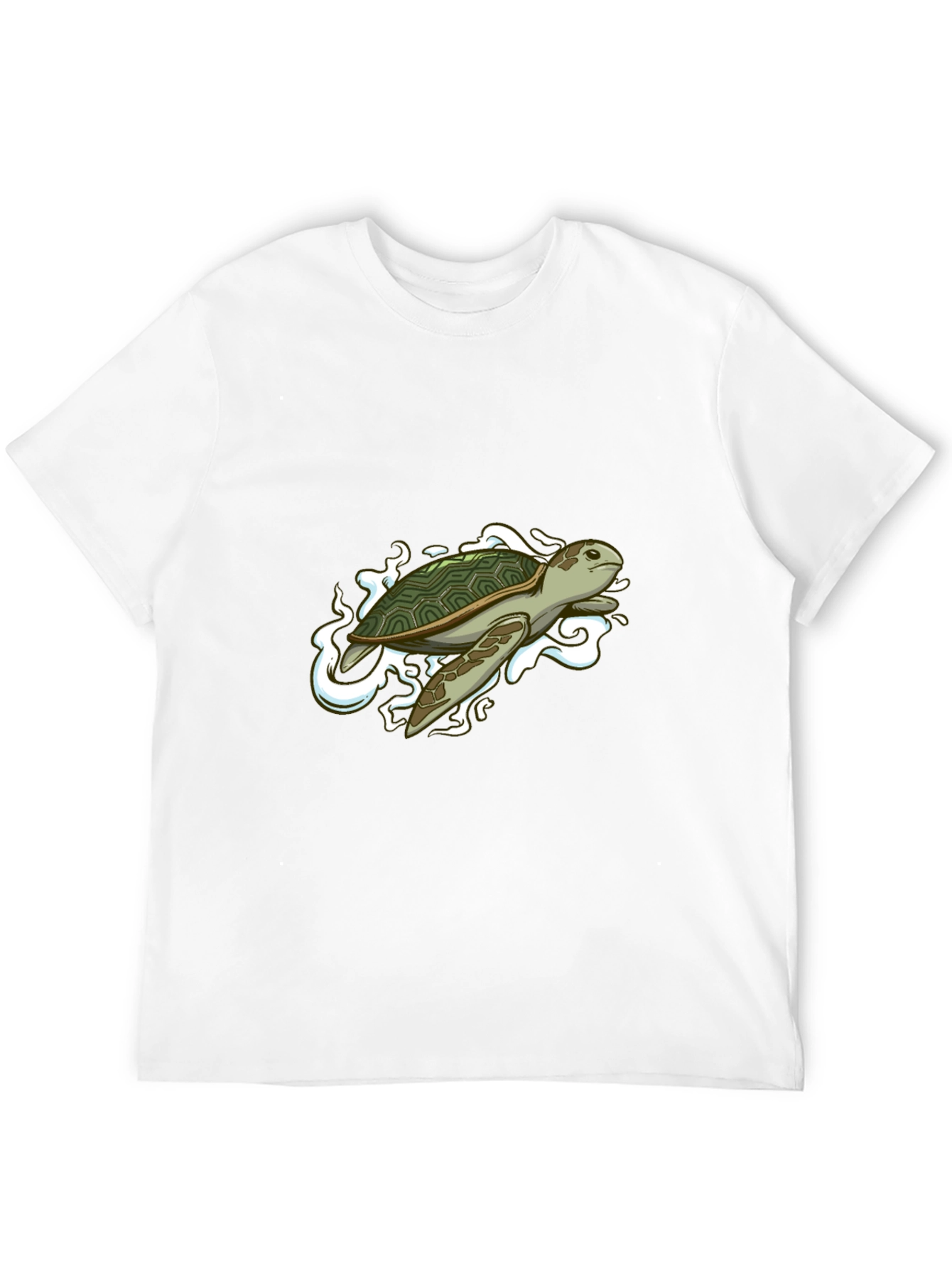 Sea Turtle Graphic Tee - Black Cotton Blend