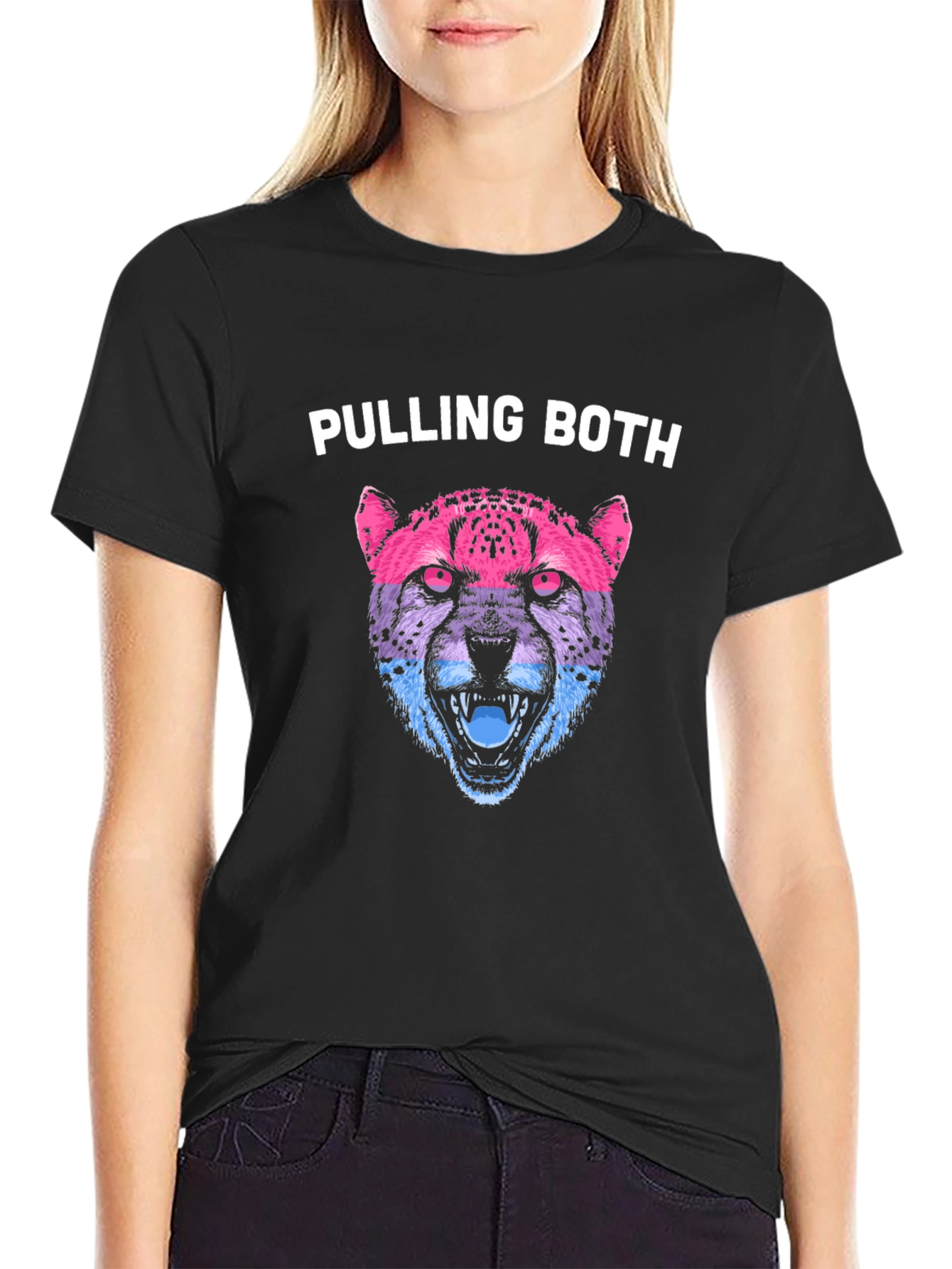 Pulling Both Cheetah Graphic Tee