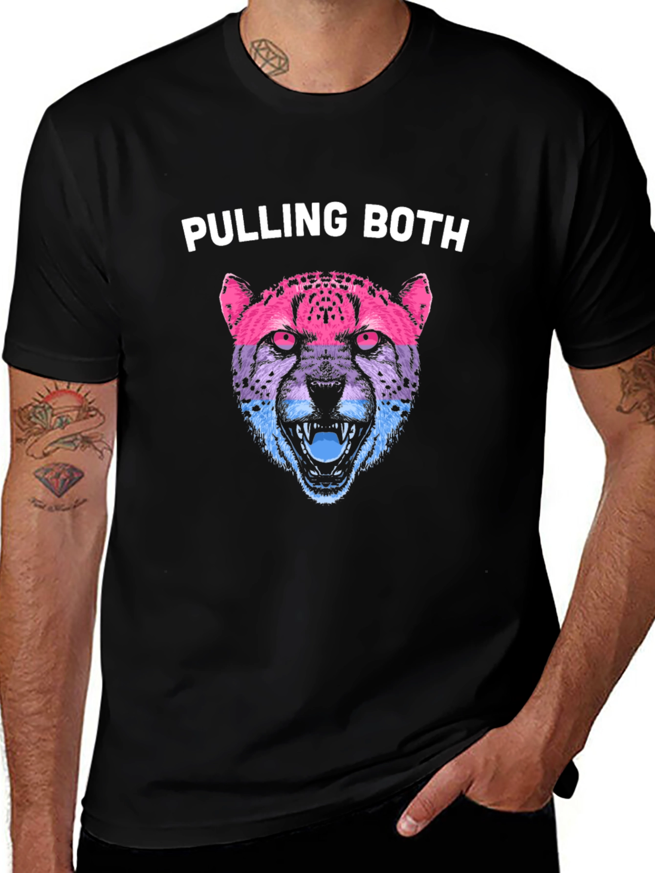 Pulling Both Cheetah Graphic Tee