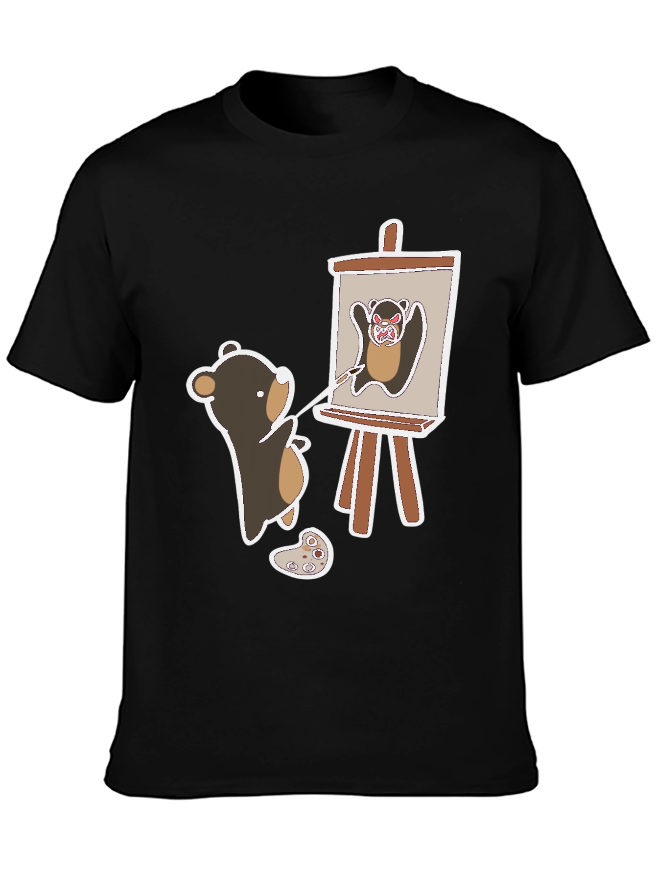 Bear Artist T-Shirt - Painting Bear Design