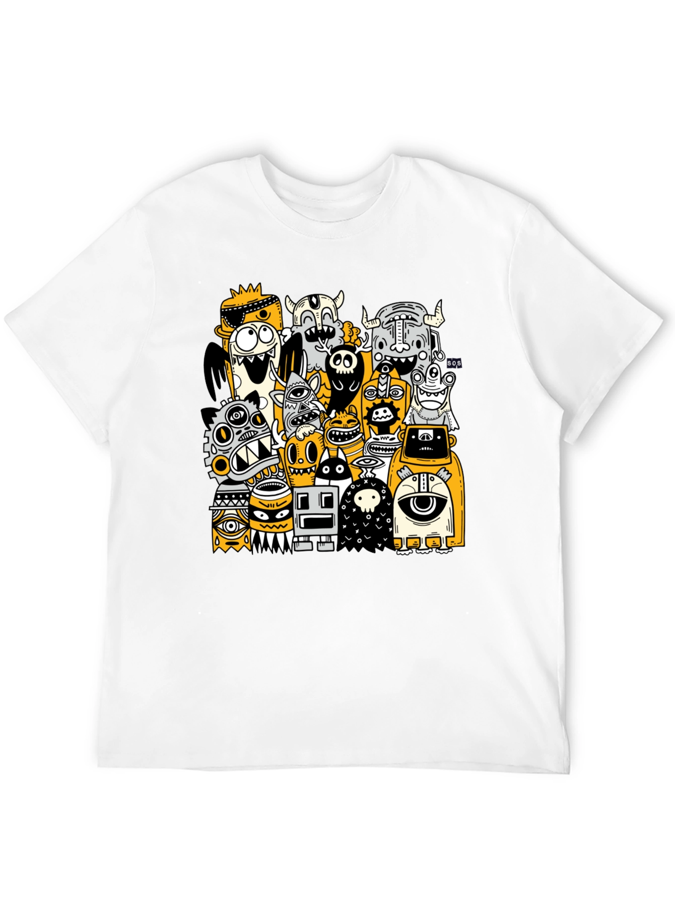 Monster Doodle Graphic Tee - Black