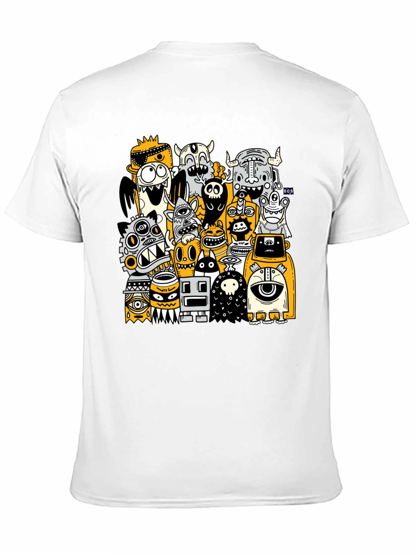Monster Doodle Graphic Tee - Black