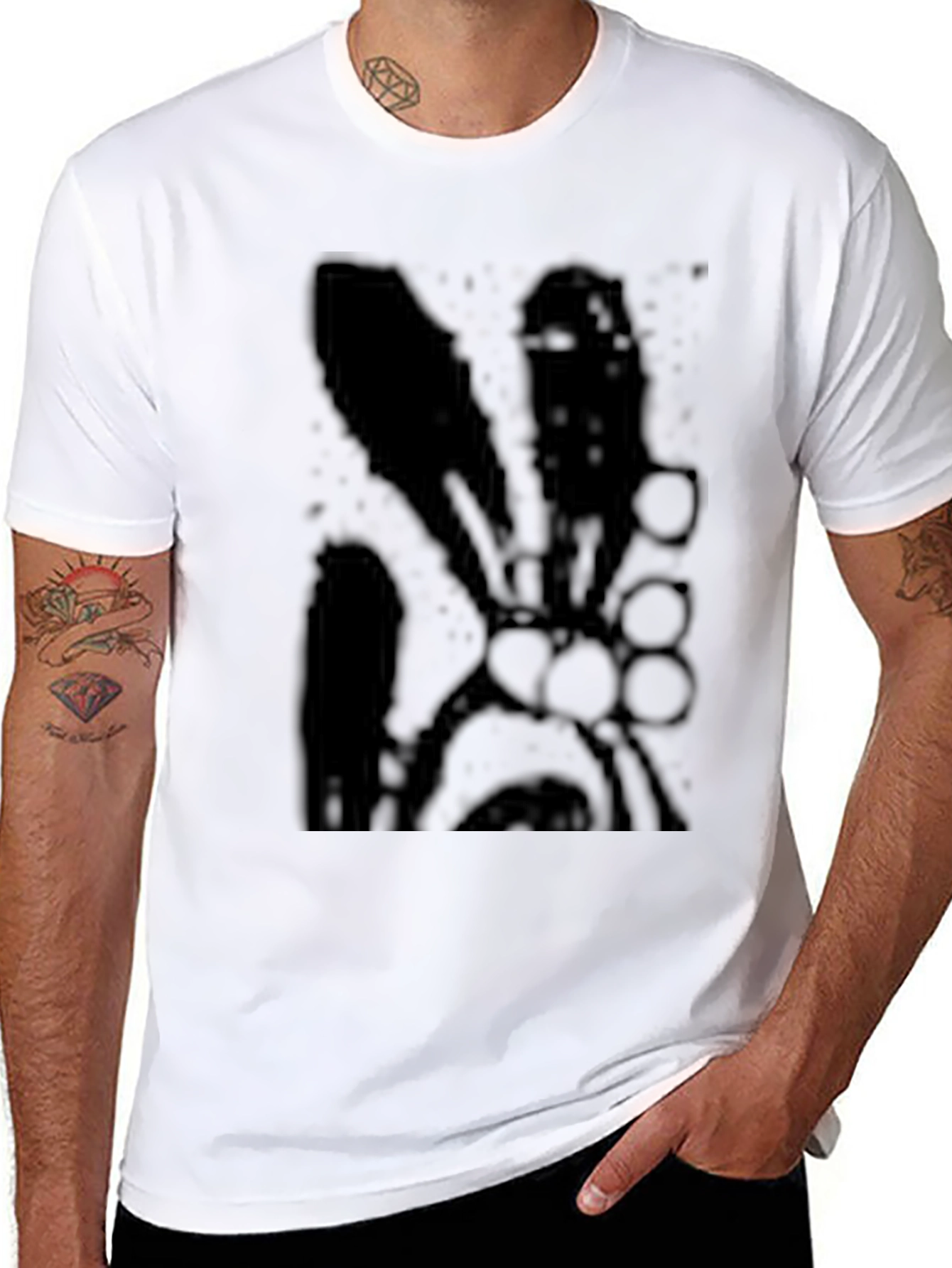 Mens Black Graphic Print T-Shirt
